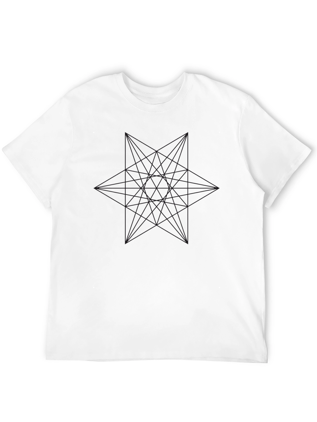 Geometric Star Graphic Black T-Shirt
