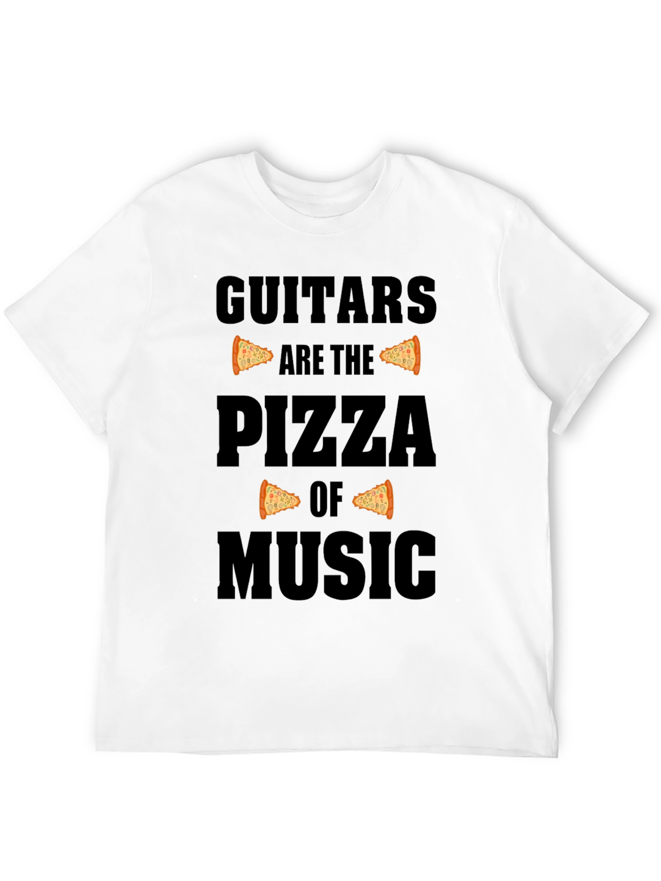 Guitars are the Pizza of Music Black T-Shirt