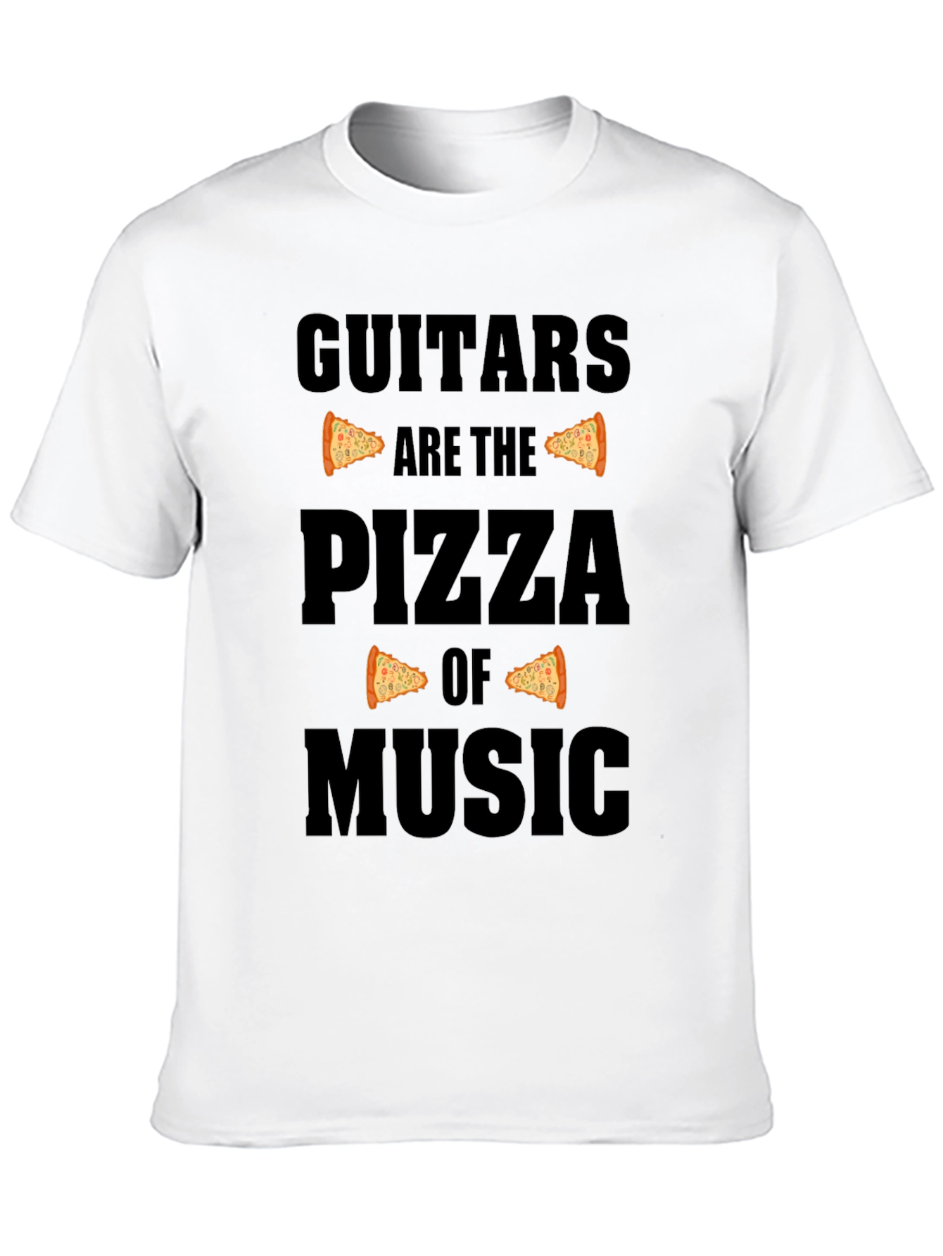Guitars are the Pizza of Music Black T-Shirt