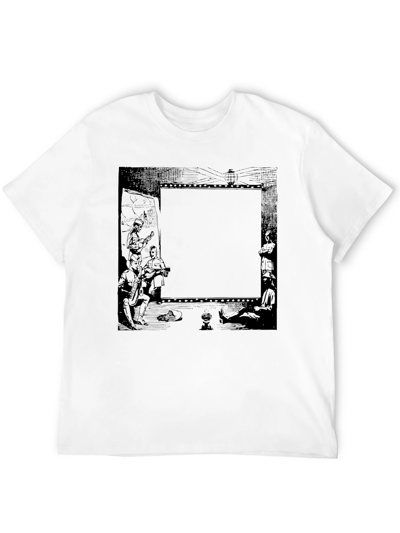 Mens Black Graphic Print T-Shirt