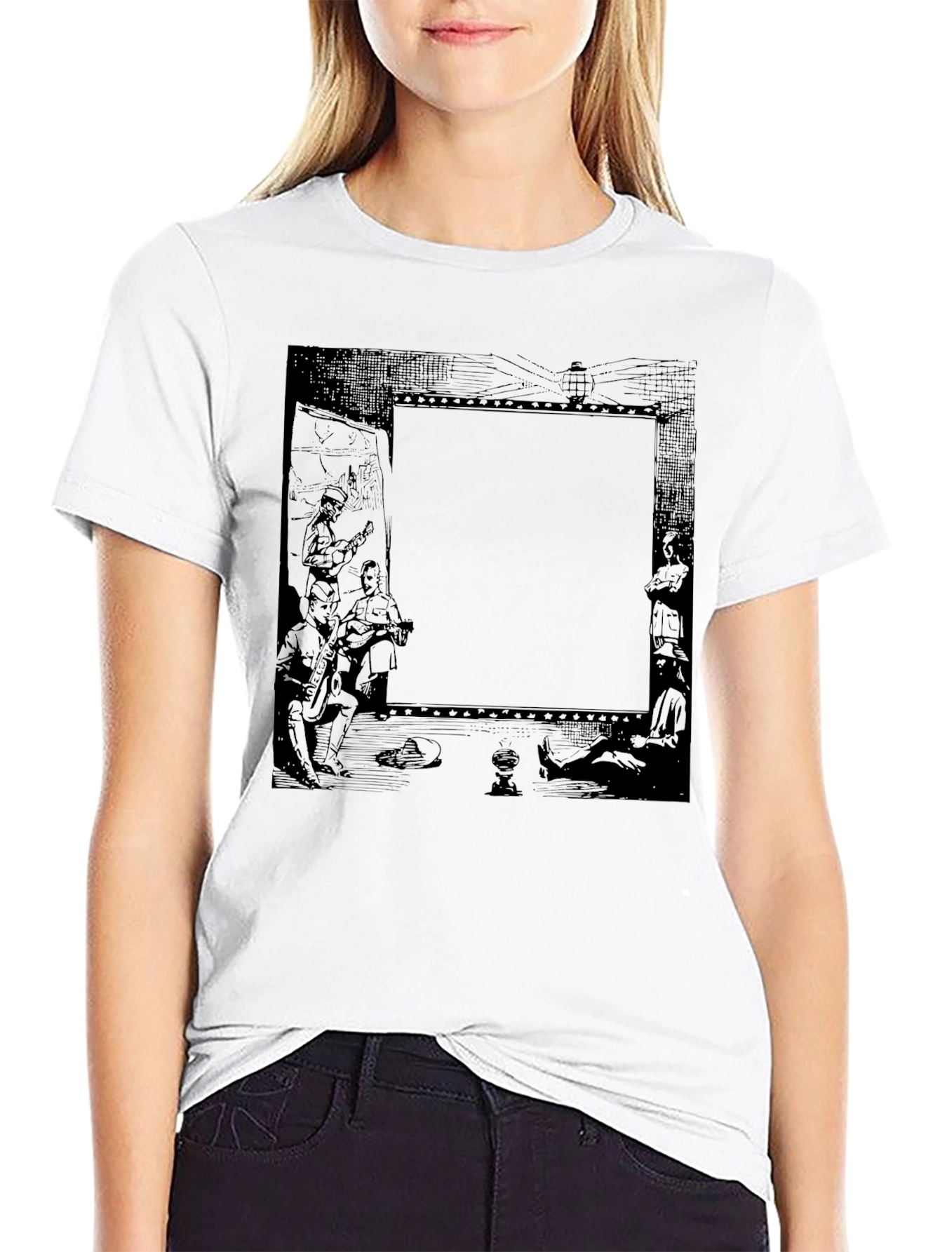Mens Black Graphic Print T-Shirt
