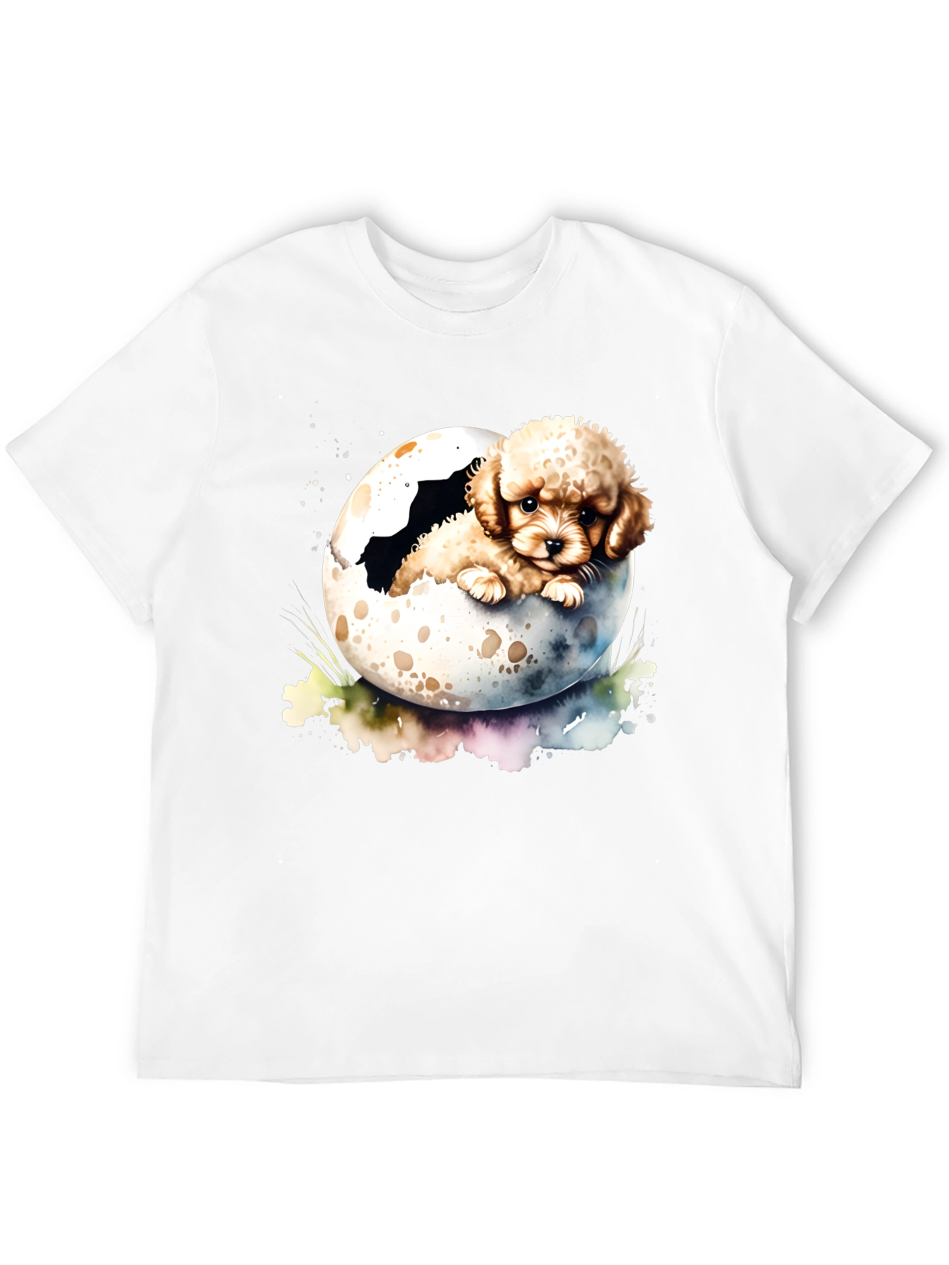 Cute Puppy in Eggshell Mens T-Shirt