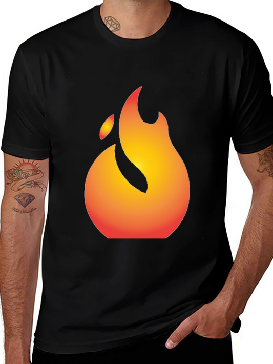 Flaming Graphic Tee - Bold Black T-Shirt