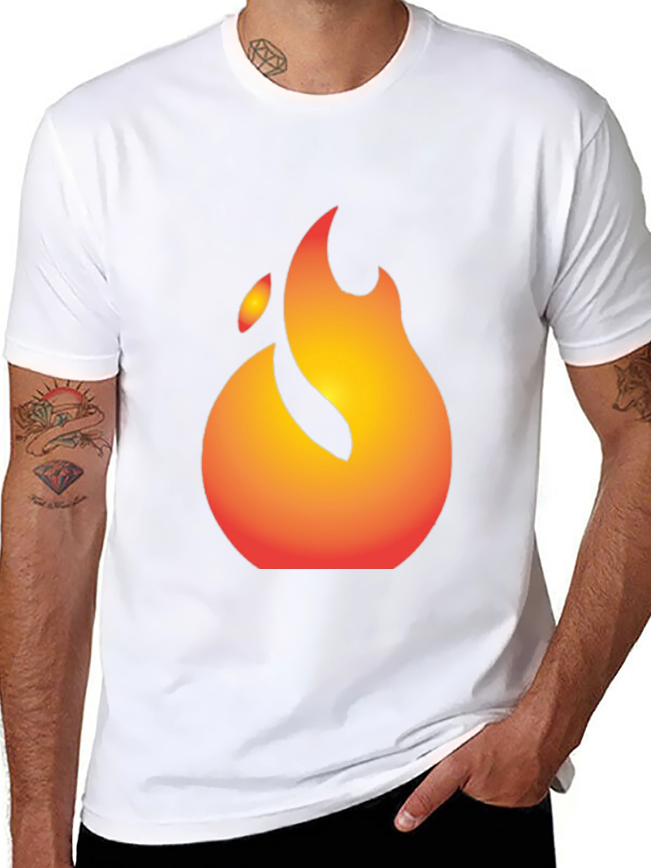 Flaming Graphic Tee - Bold Black T-Shirt