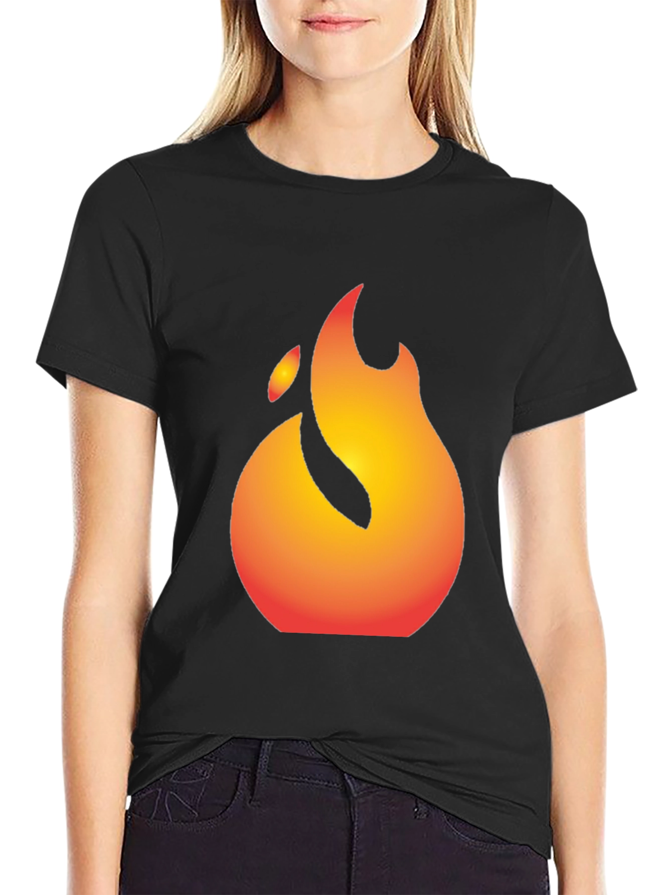Flaming Graphic Tee - Bold Black T-Shirt
