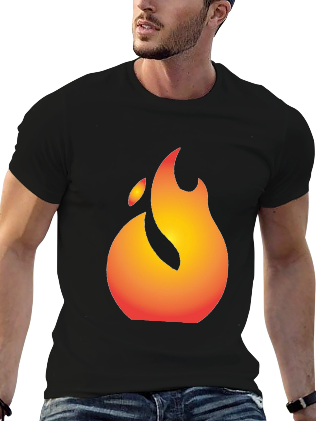 Flaming Graphic Tee - Bold Black T-Shirt