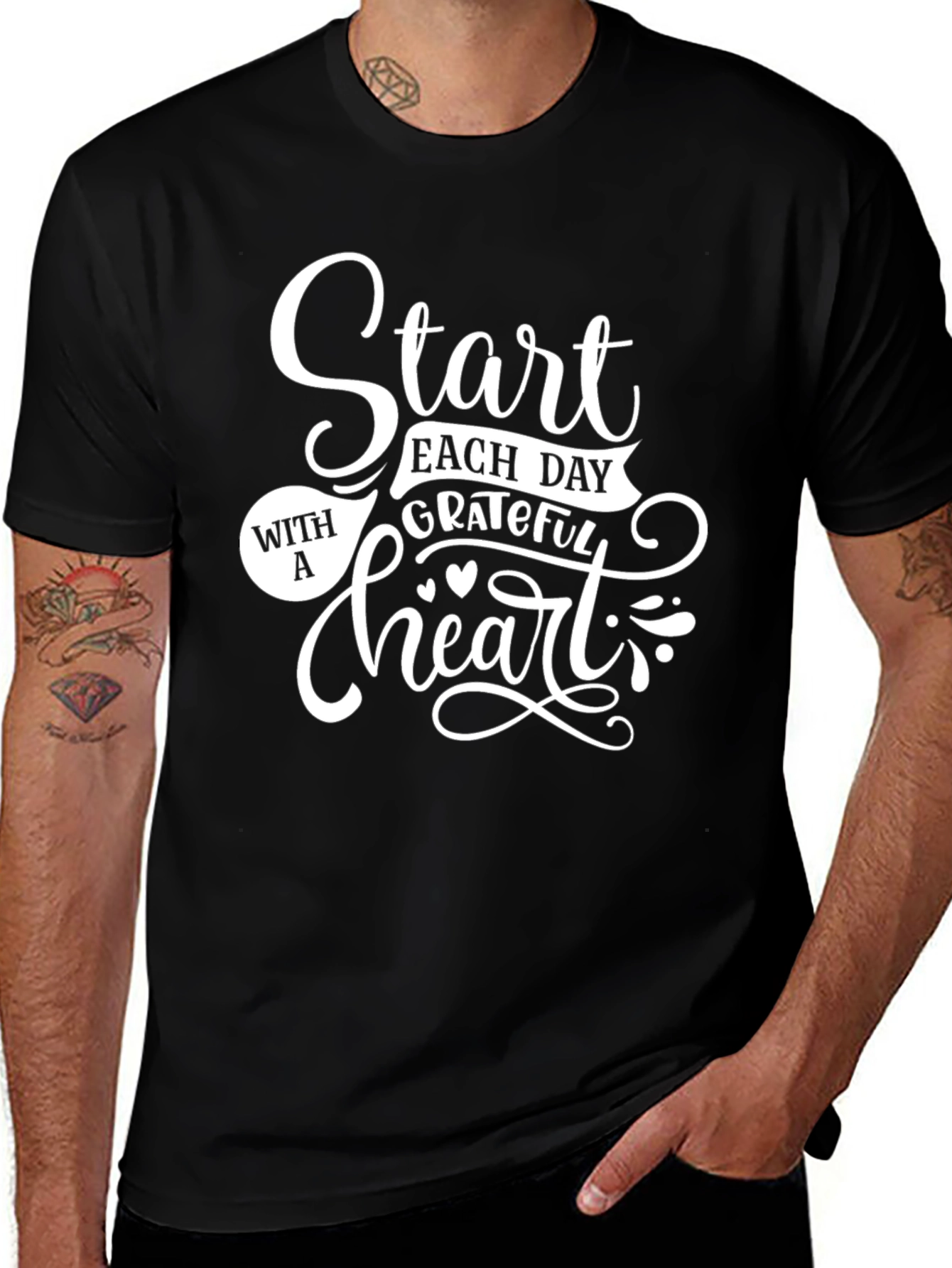 Grateful Heart Black T-Shirt