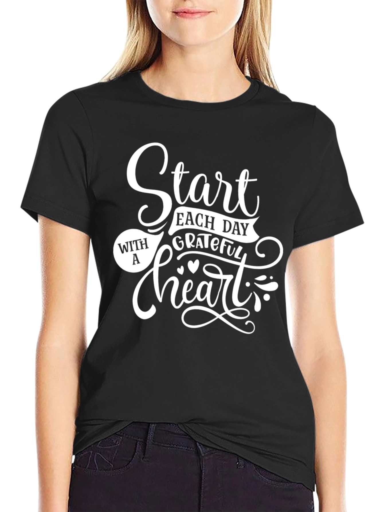 Grateful Heart Black T-Shirt