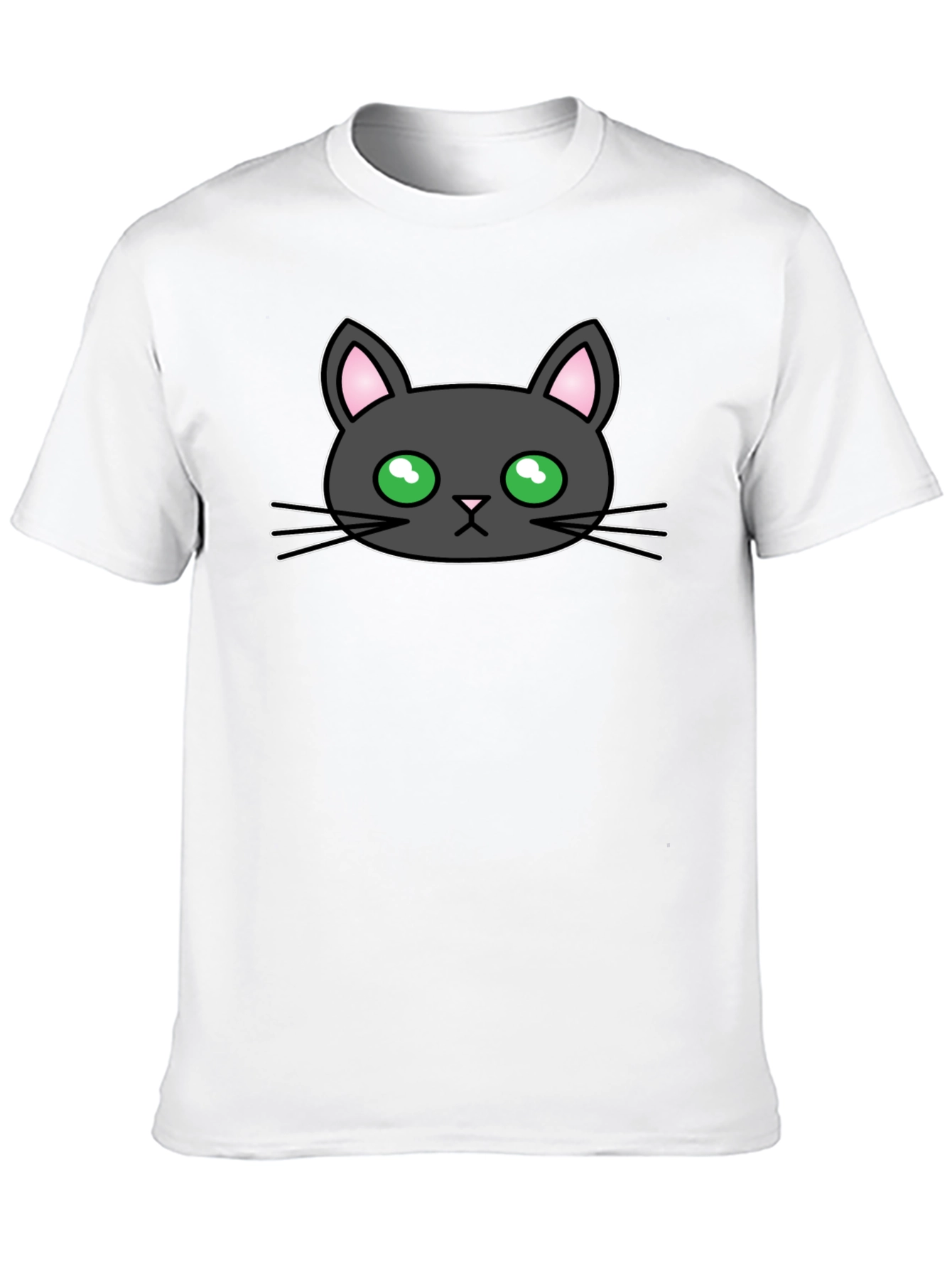 Black Cat Graphic Tee - Cute Cartoon Design