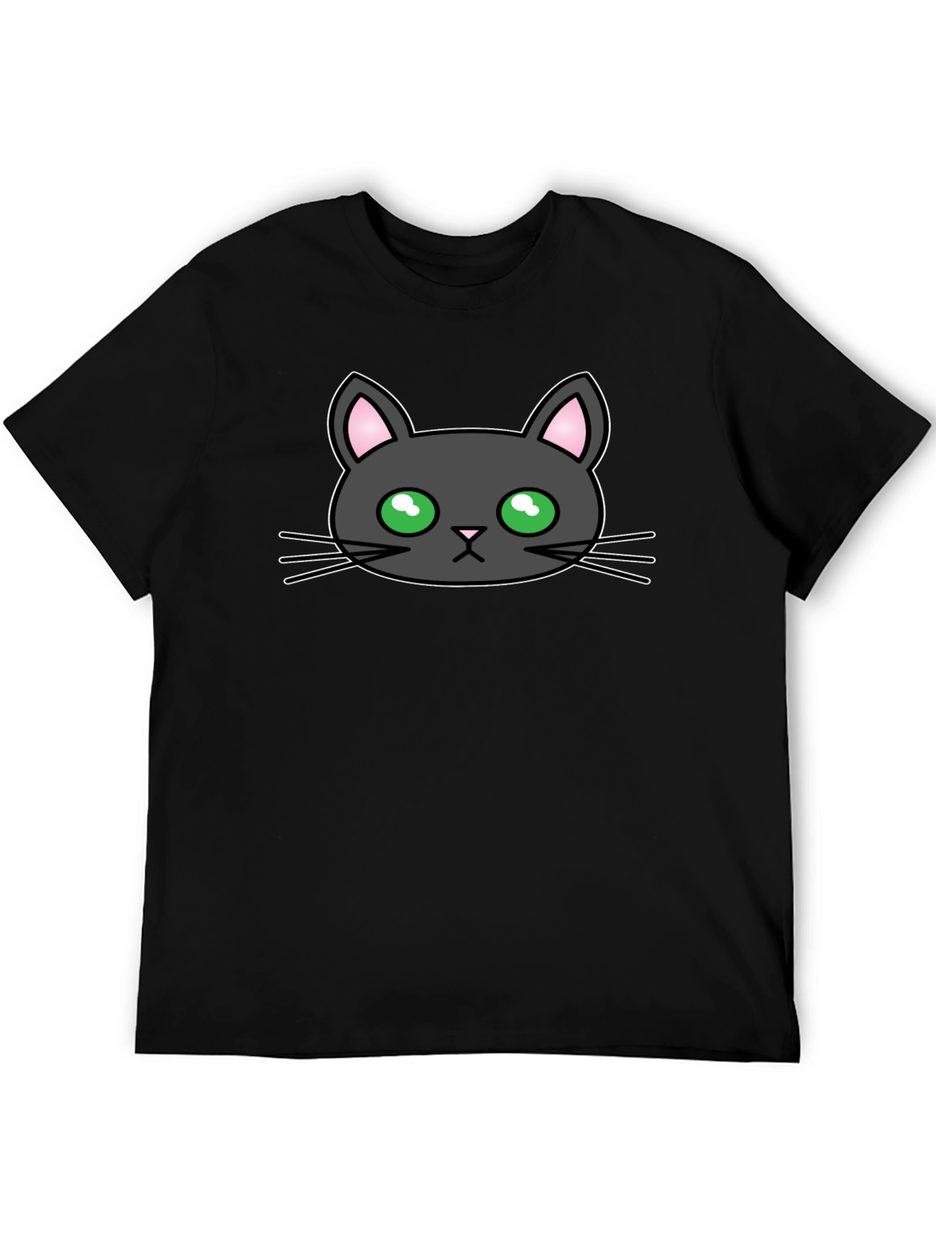 Black Cat Graphic Tee - Cute Cartoon Design