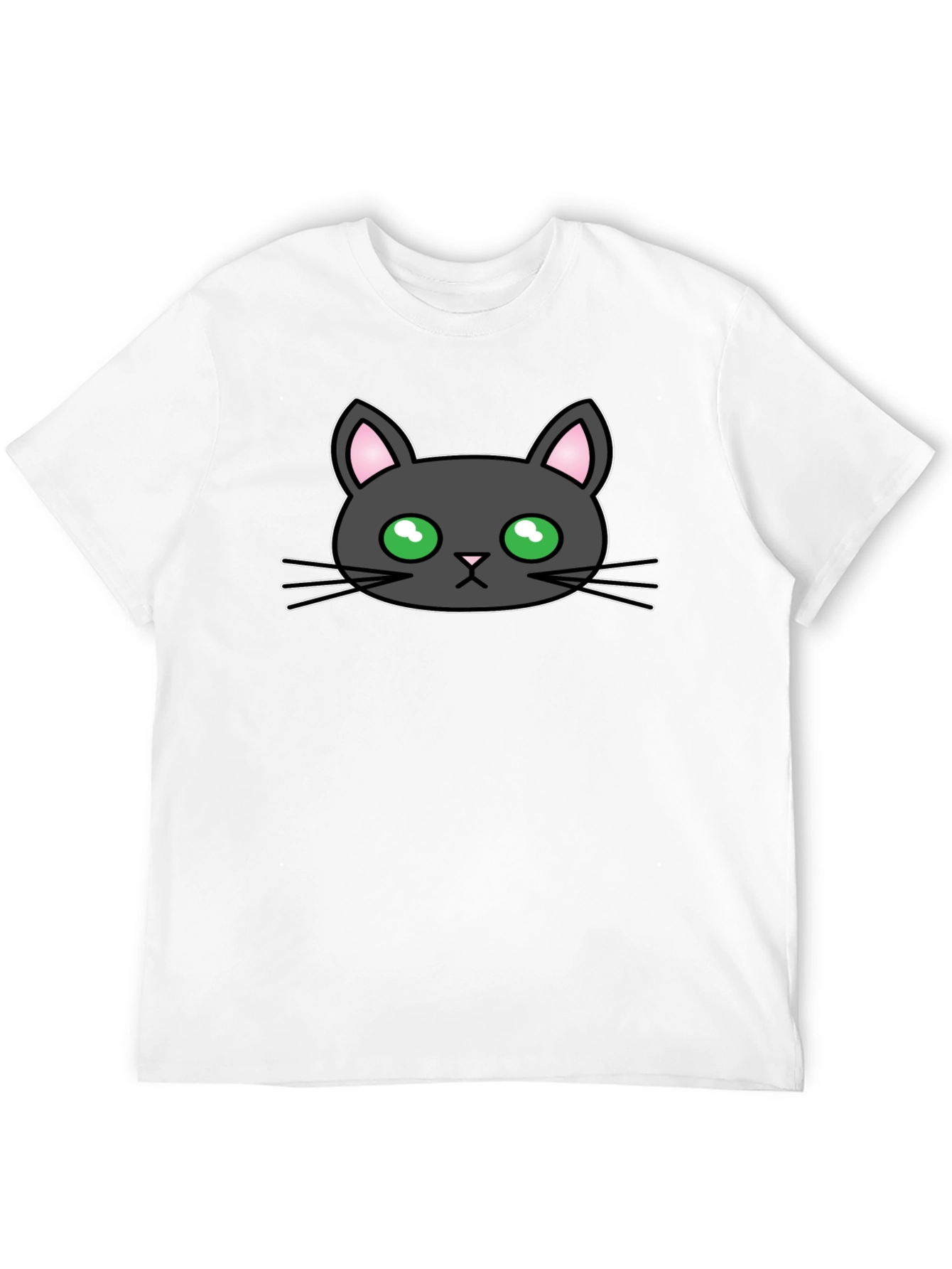 Black Cat Graphic Tee - Cute Cartoon Design