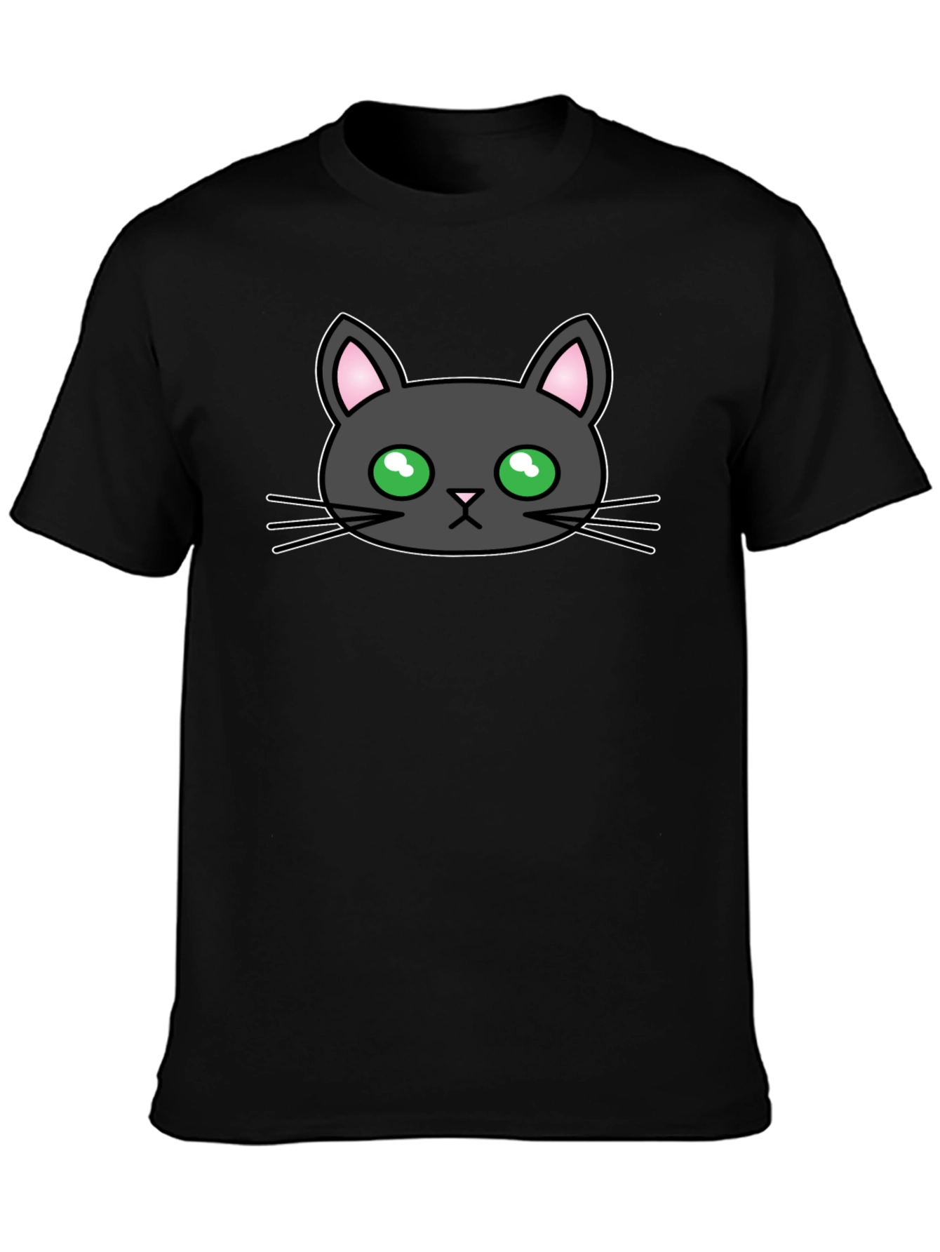 Black Cat Graphic Tee - Cute Cartoon Design