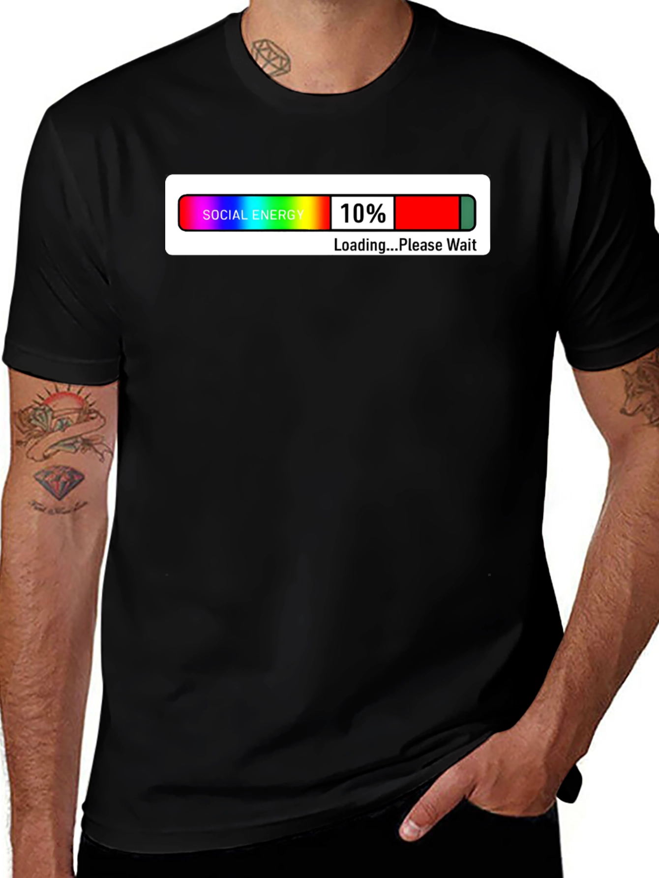 Social Energy Loading Graphic T-Shirt - Black
