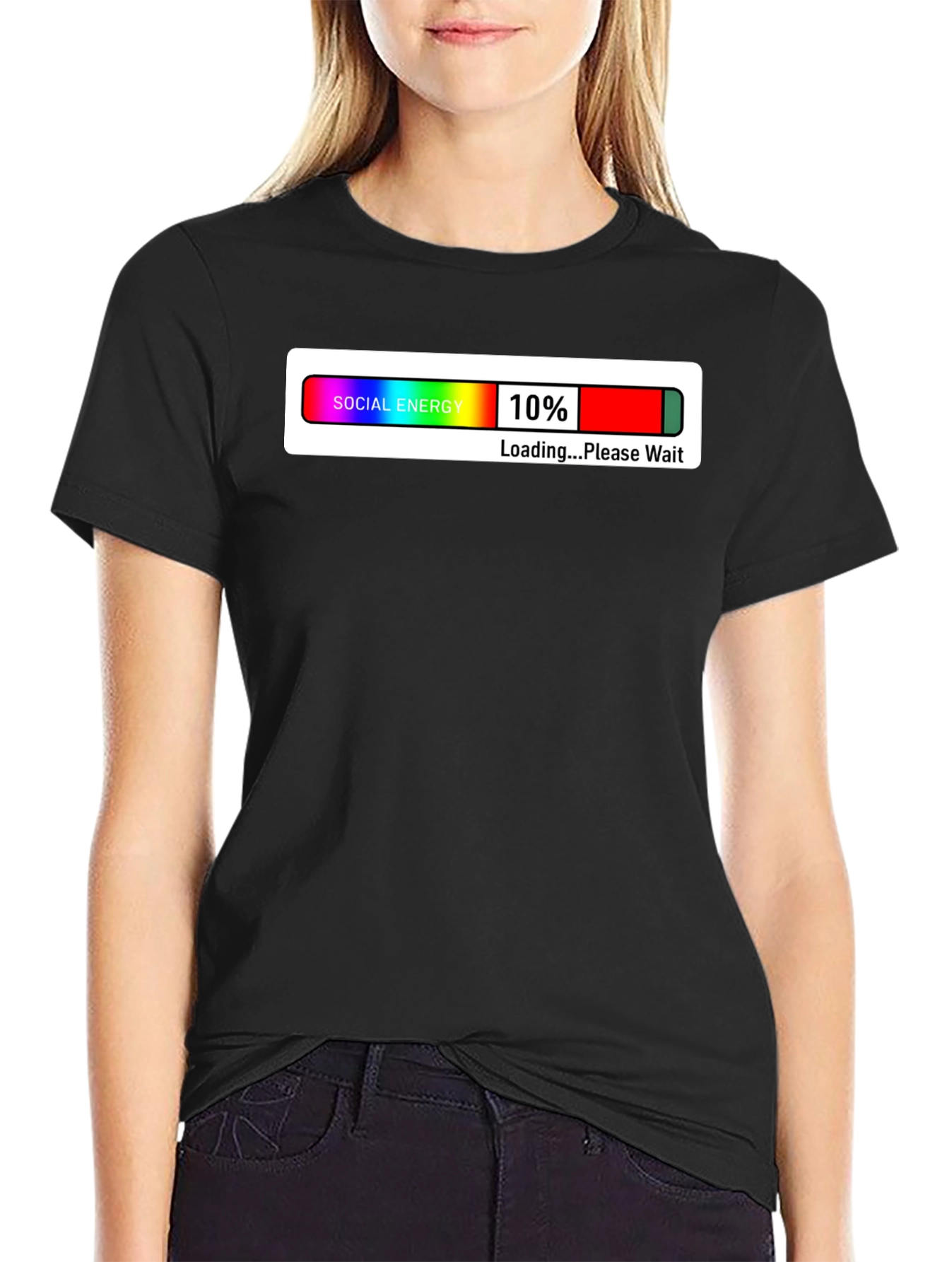 Social Energy Loading Graphic T-Shirt - Black