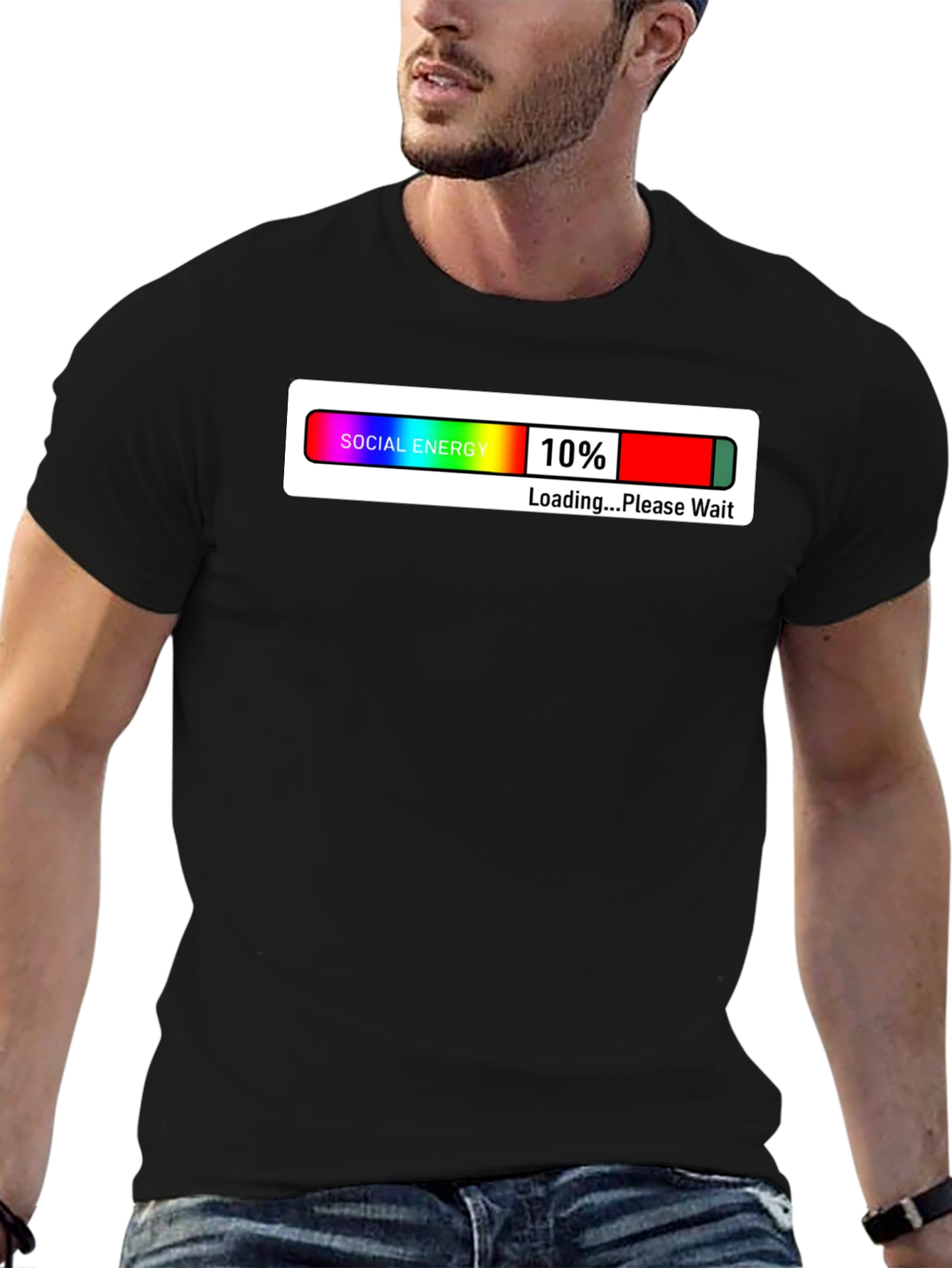 Social Energy Loading Graphic T-Shirt - Black