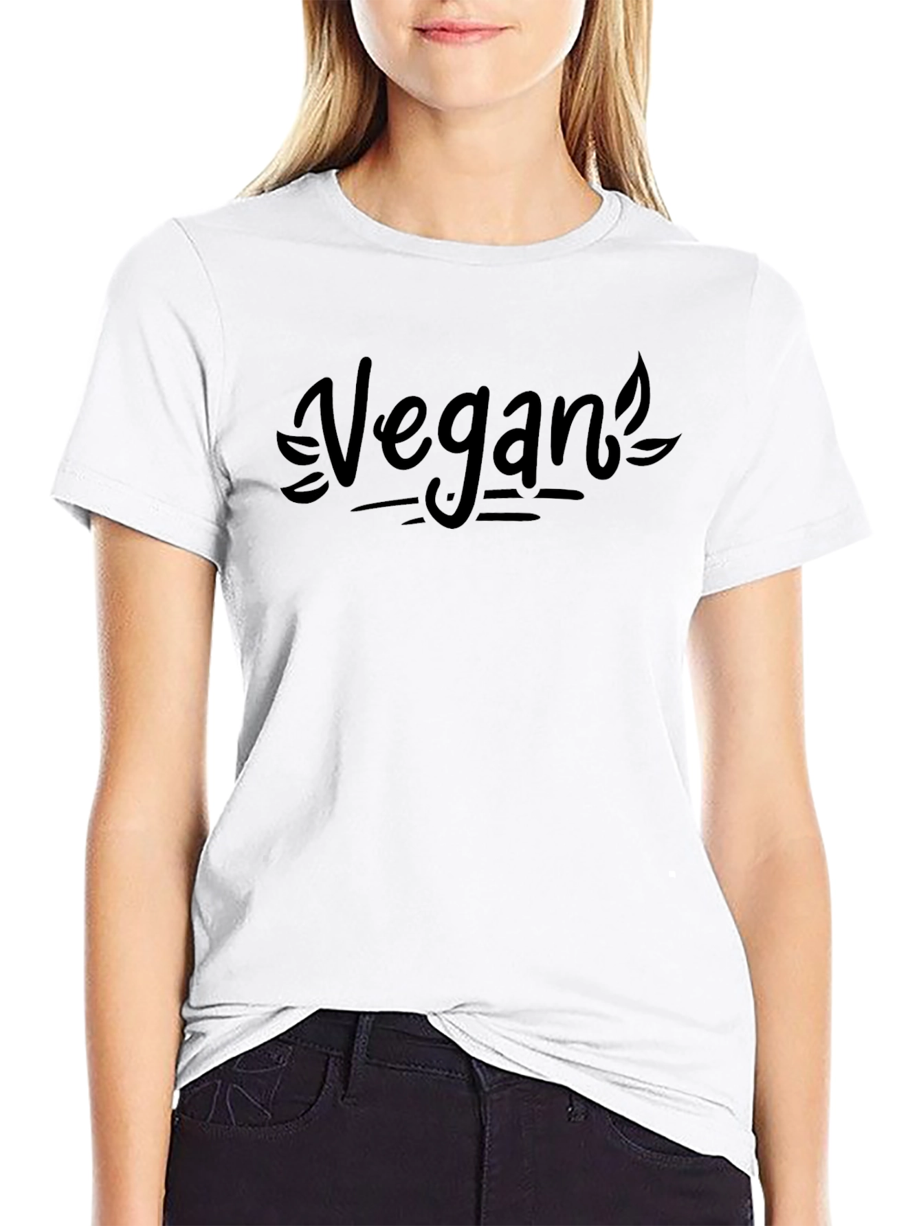 Vegan Graphic Tee - Black Cotton T-Shirt