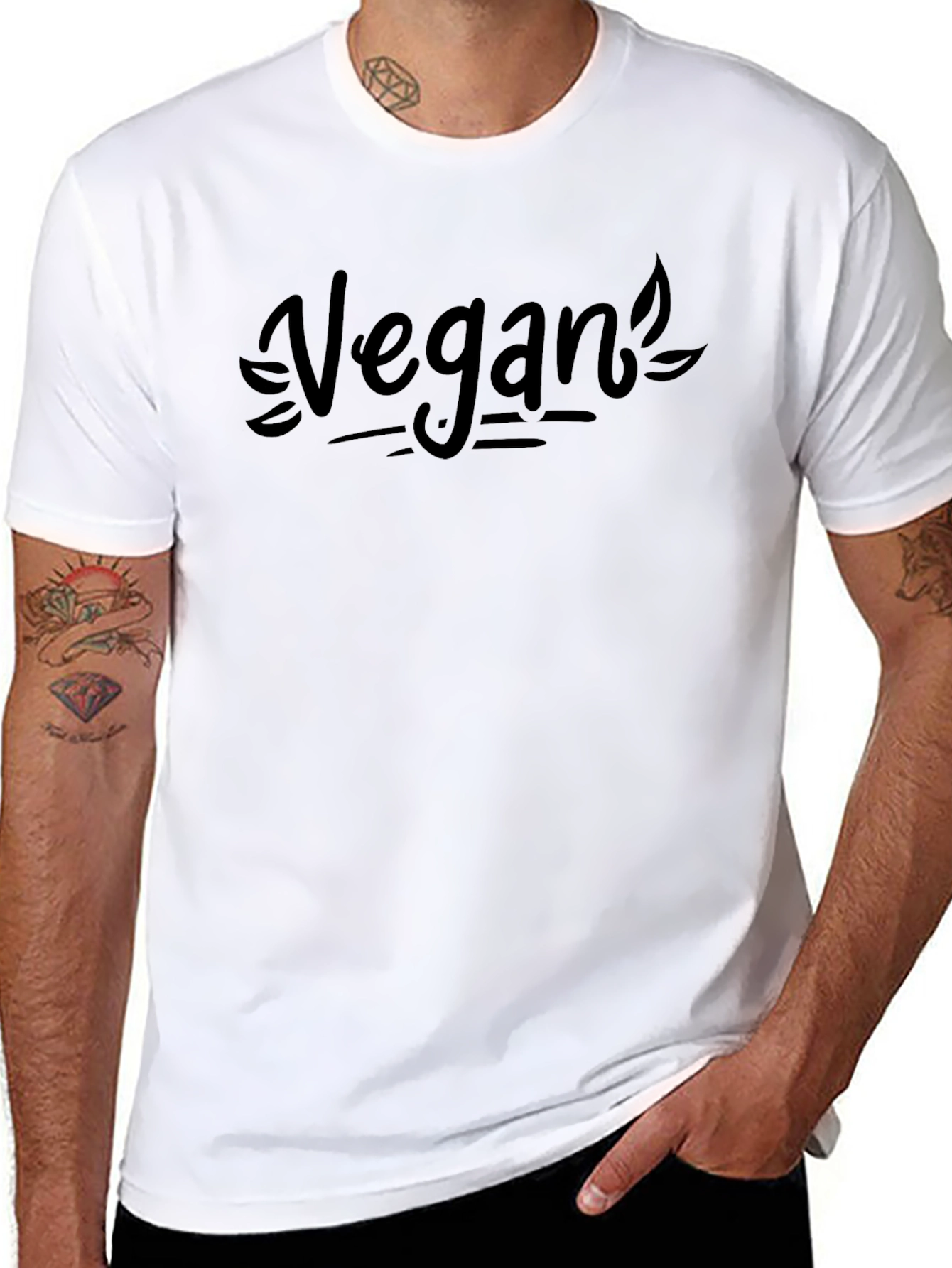 Vegan Graphic Tee - Black Cotton T-Shirt
