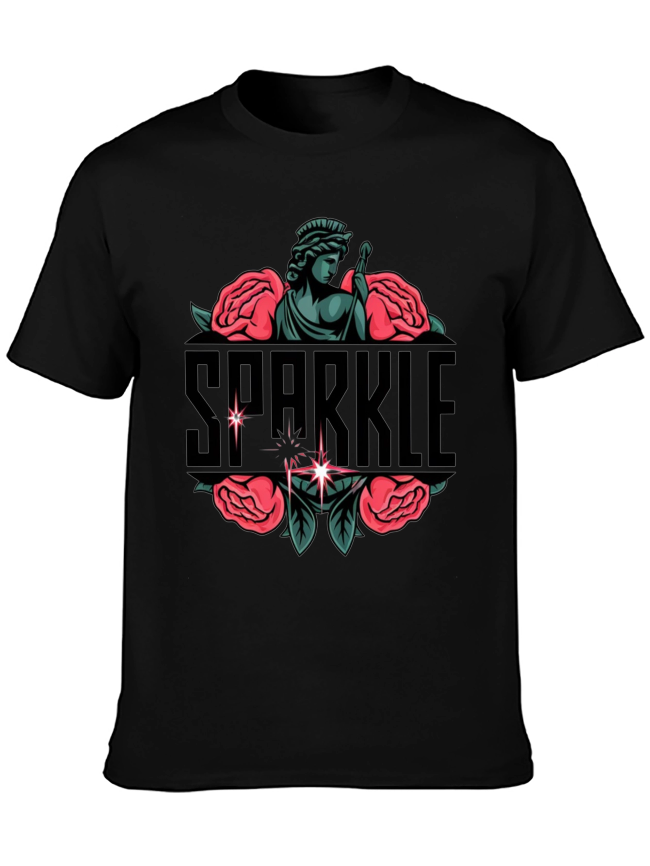 Sparkle Statue Graphic Black Tee
