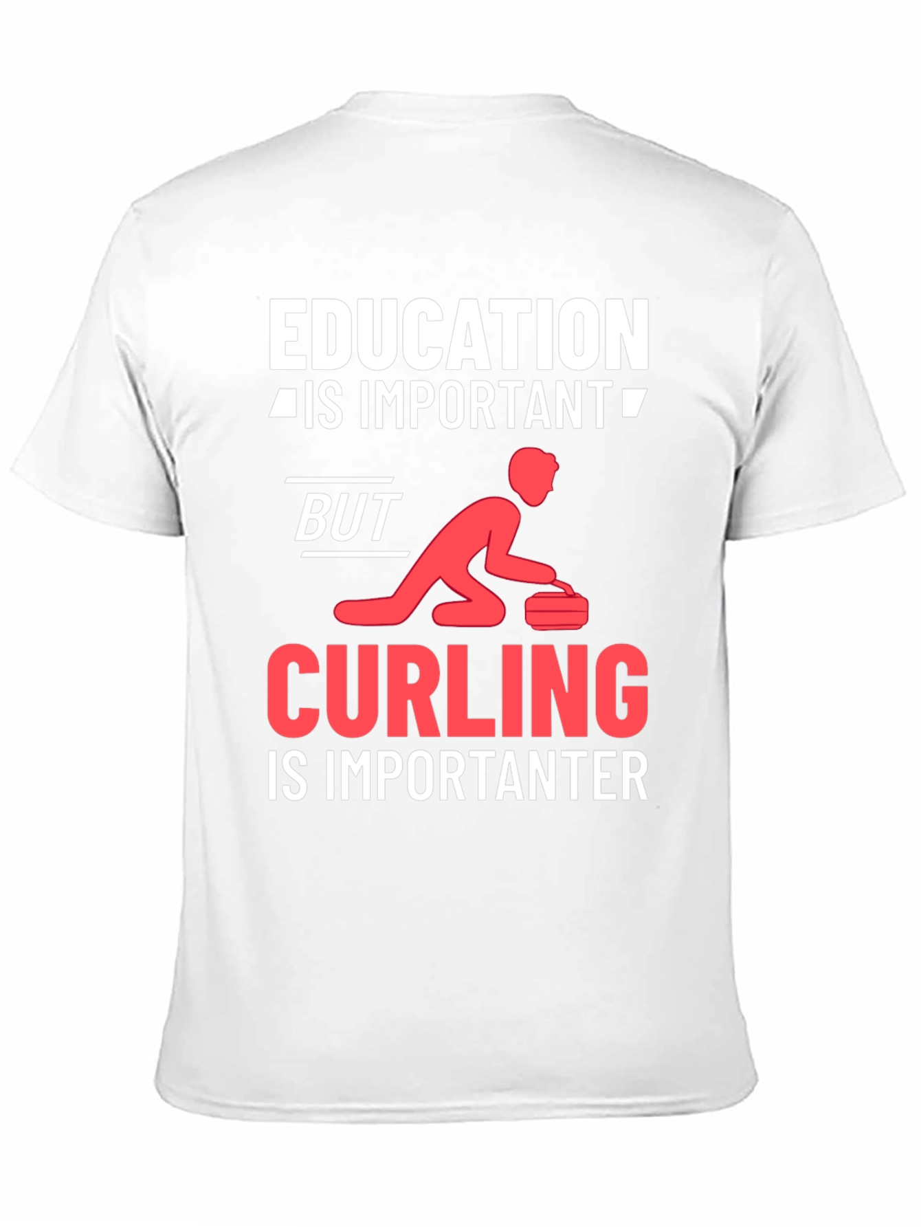 Education vs Curling T-Shirt