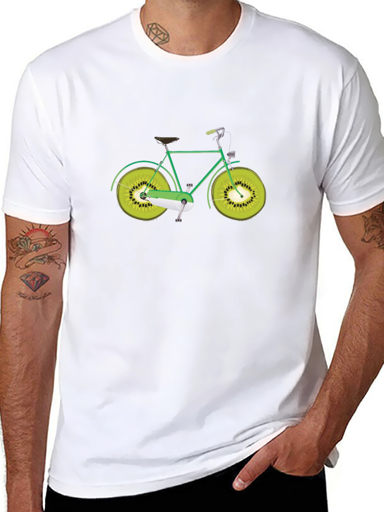 Kiwi Wheel Bike Graphic Tee - Unique Design