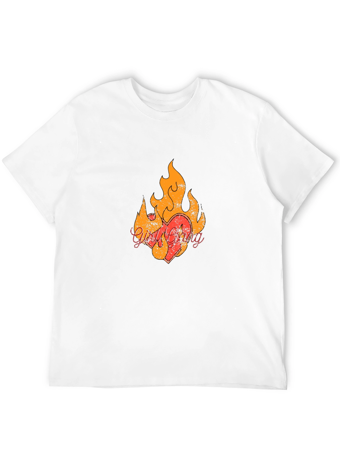 Fiery Heart Graphic Black T-Shirt