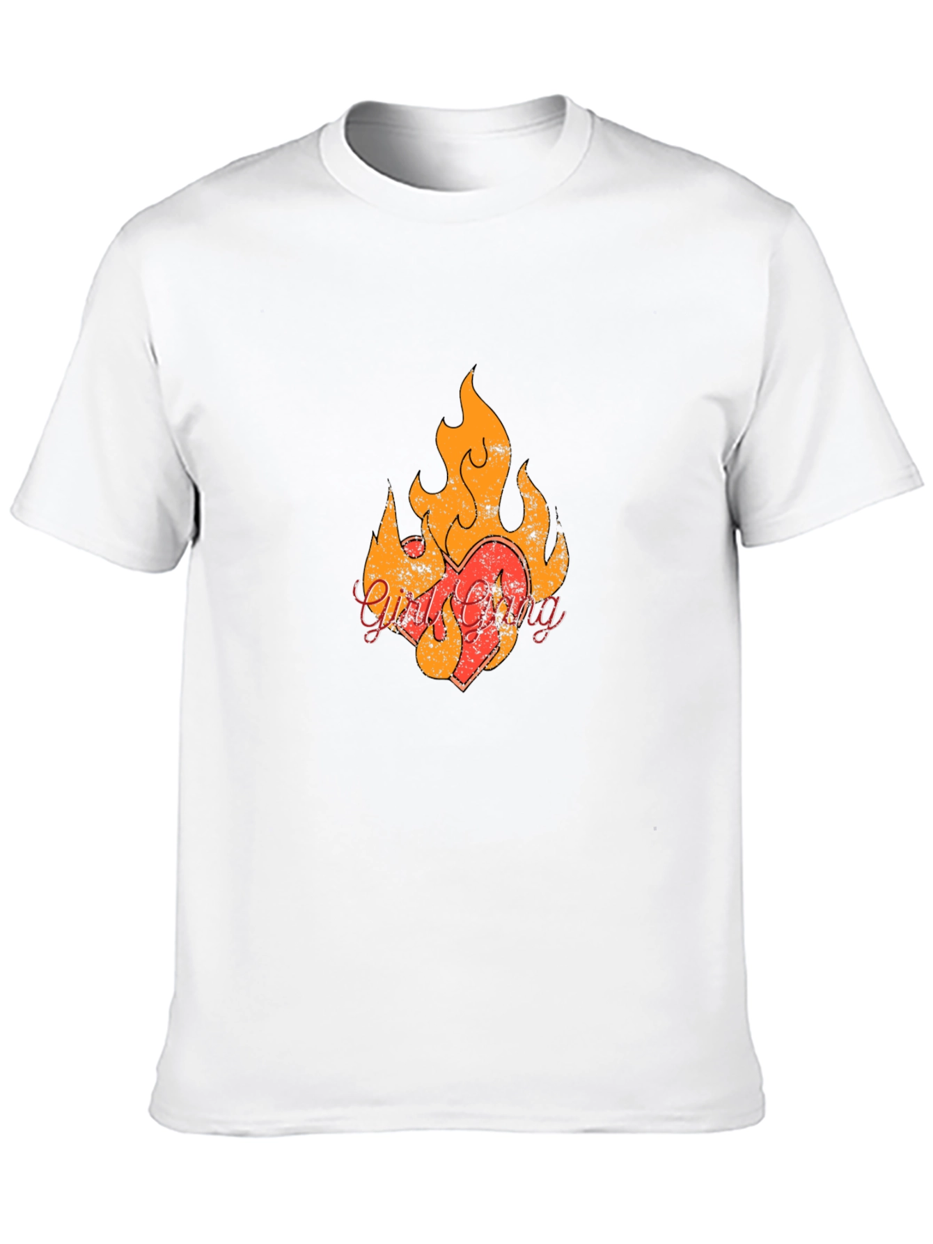 Fiery Heart Graphic Black T-Shirt
