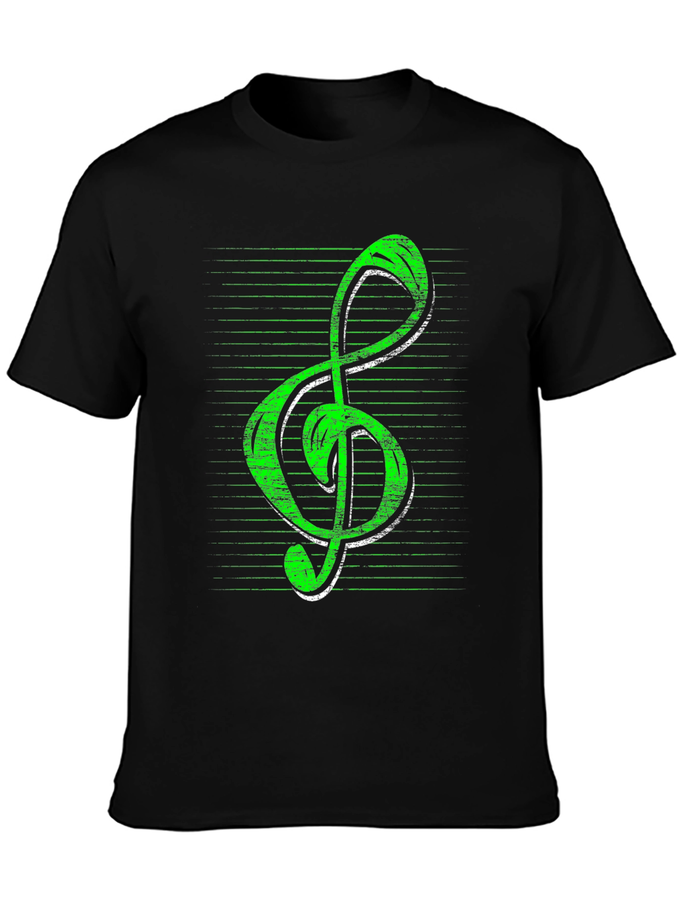 Green Treble Clef Music T-Shirt