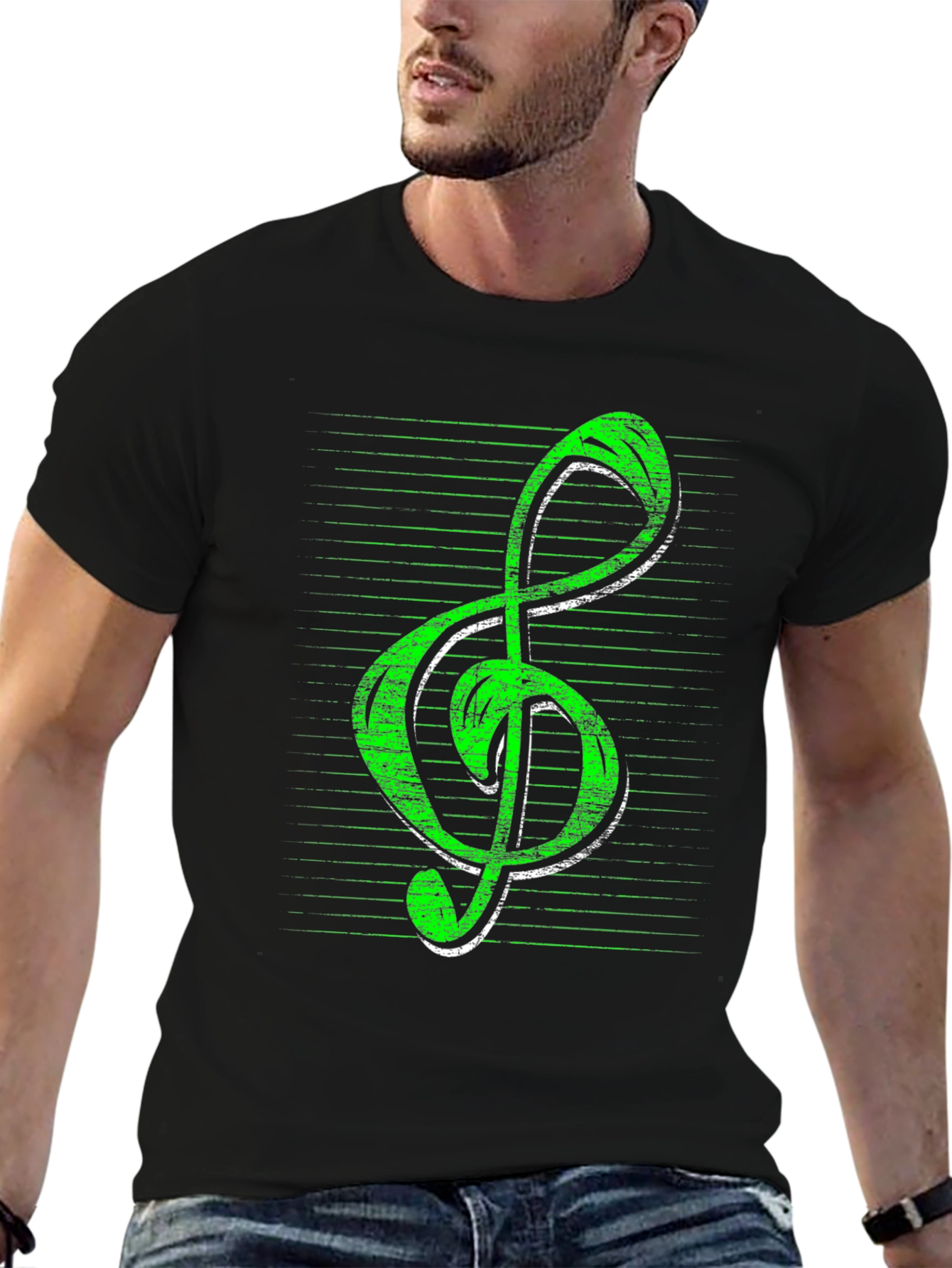 Green Treble Clef Music T-Shirt
