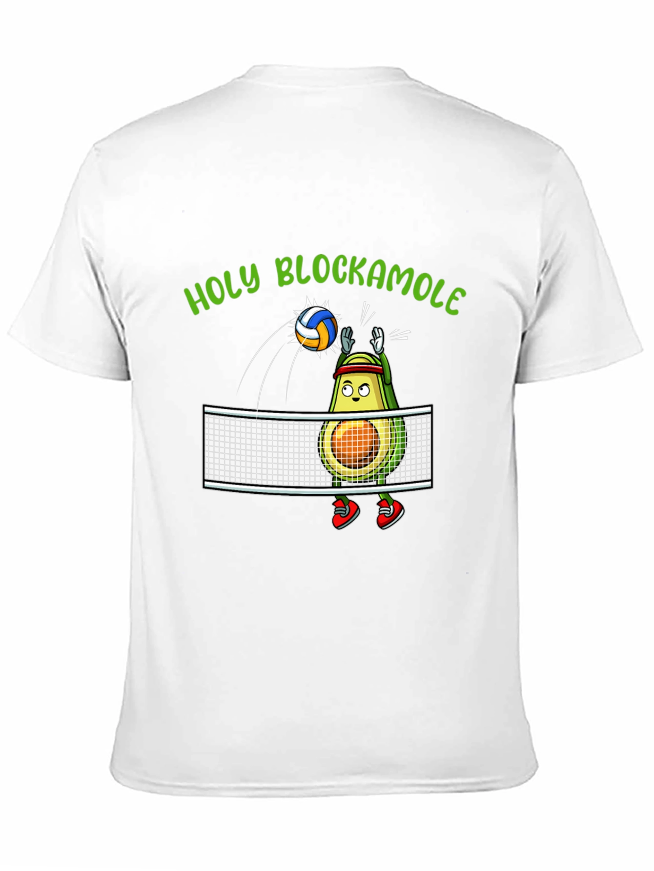 Holy Blockamole T-Shirt: Avocado Volleyball Design