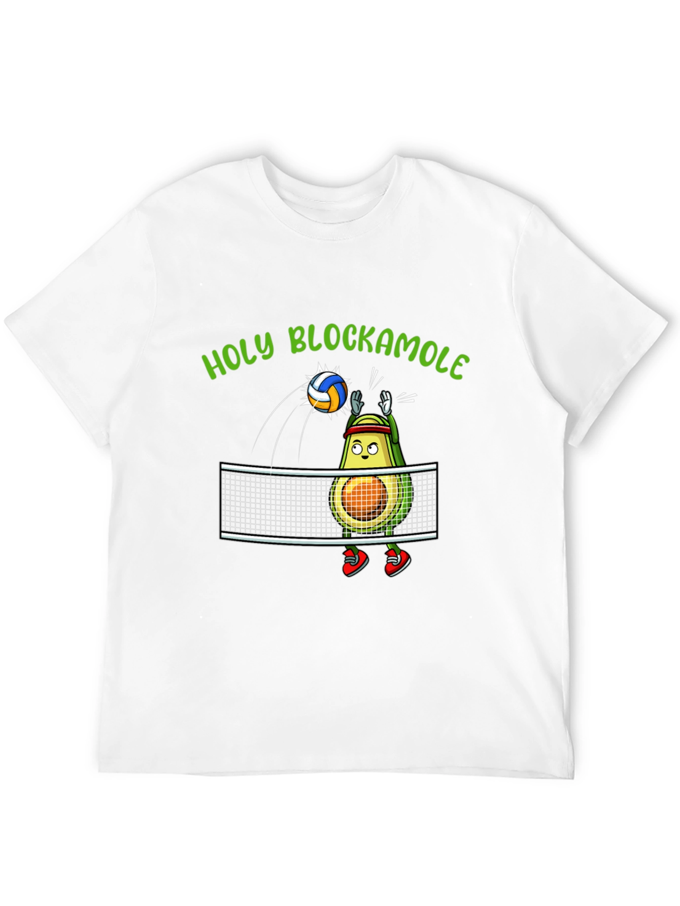Holy Blockamole T-Shirt: Avocado Volleyball Design