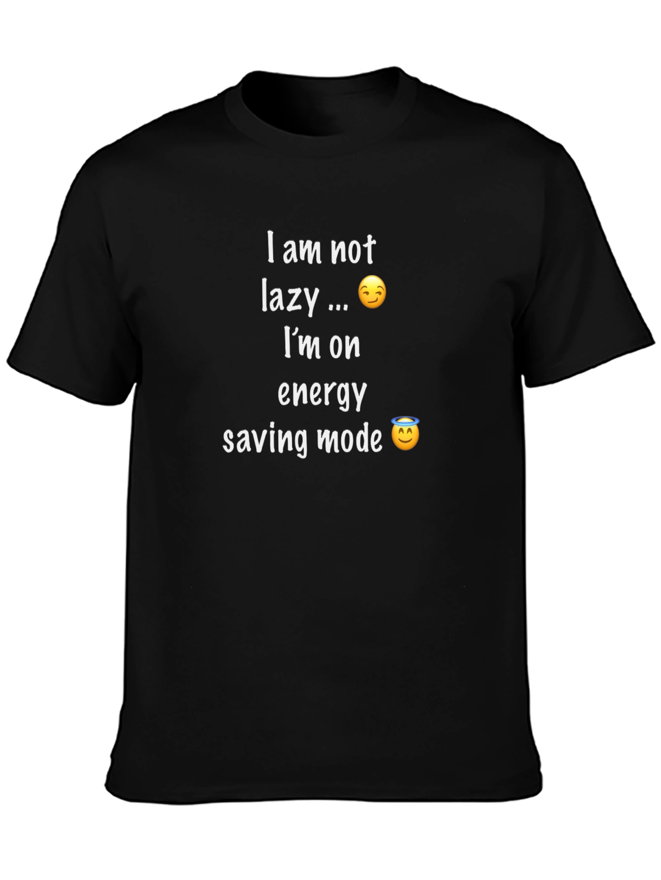 Funny Energy Saving Mode Graphic Tee - Black