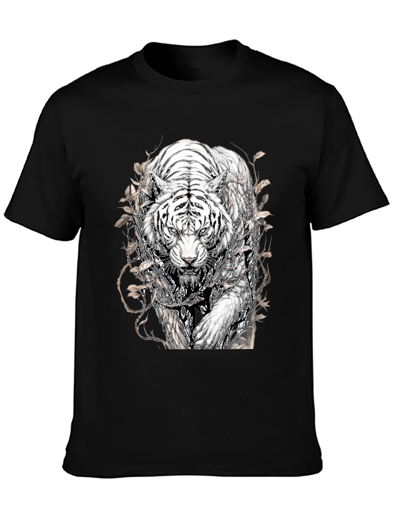 Tiger Graphic Tee - Black Stylish Animal Print T-Shirt
