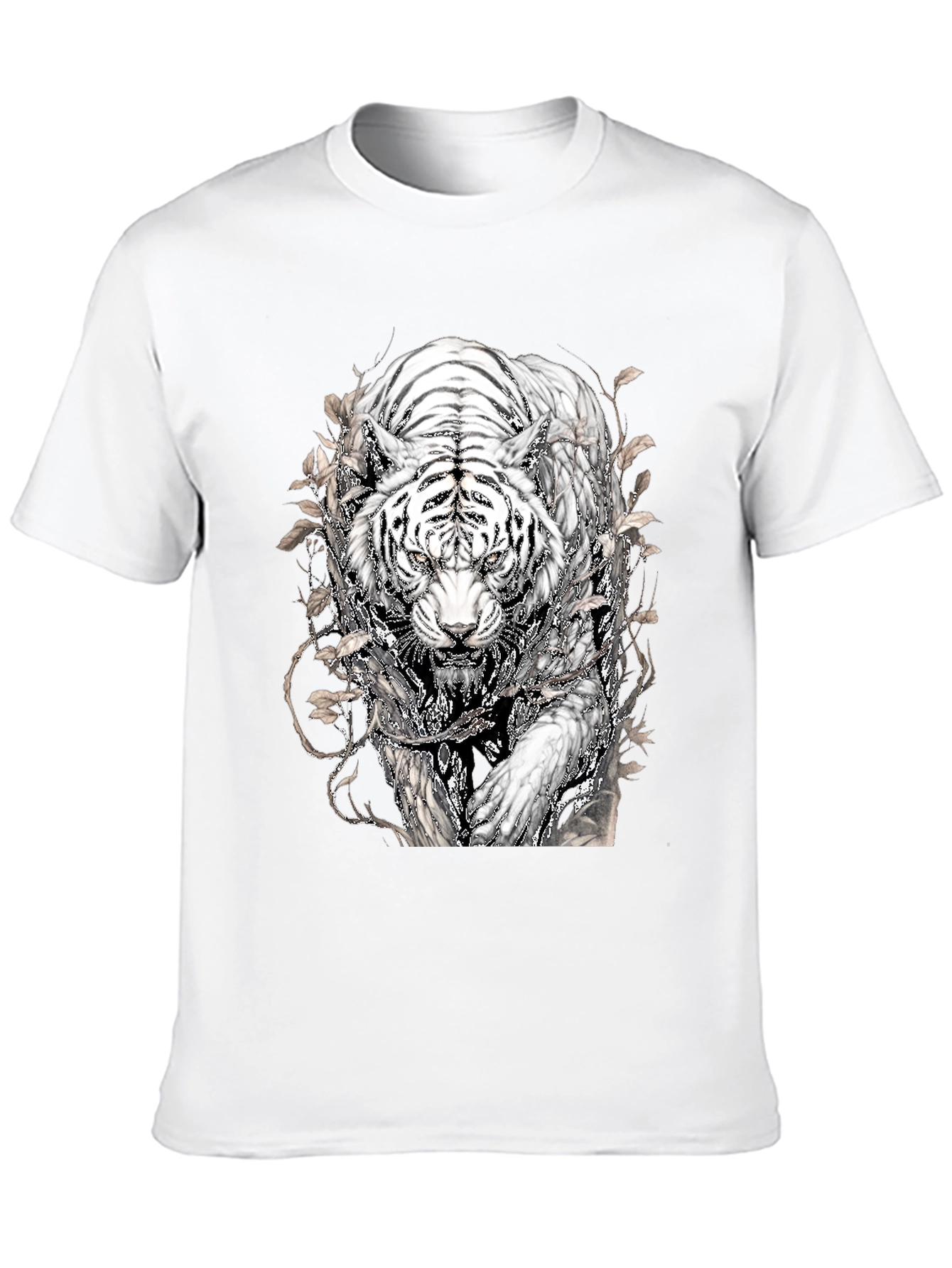 Tiger Graphic Tee - Black Stylish Animal Print T-Shirt