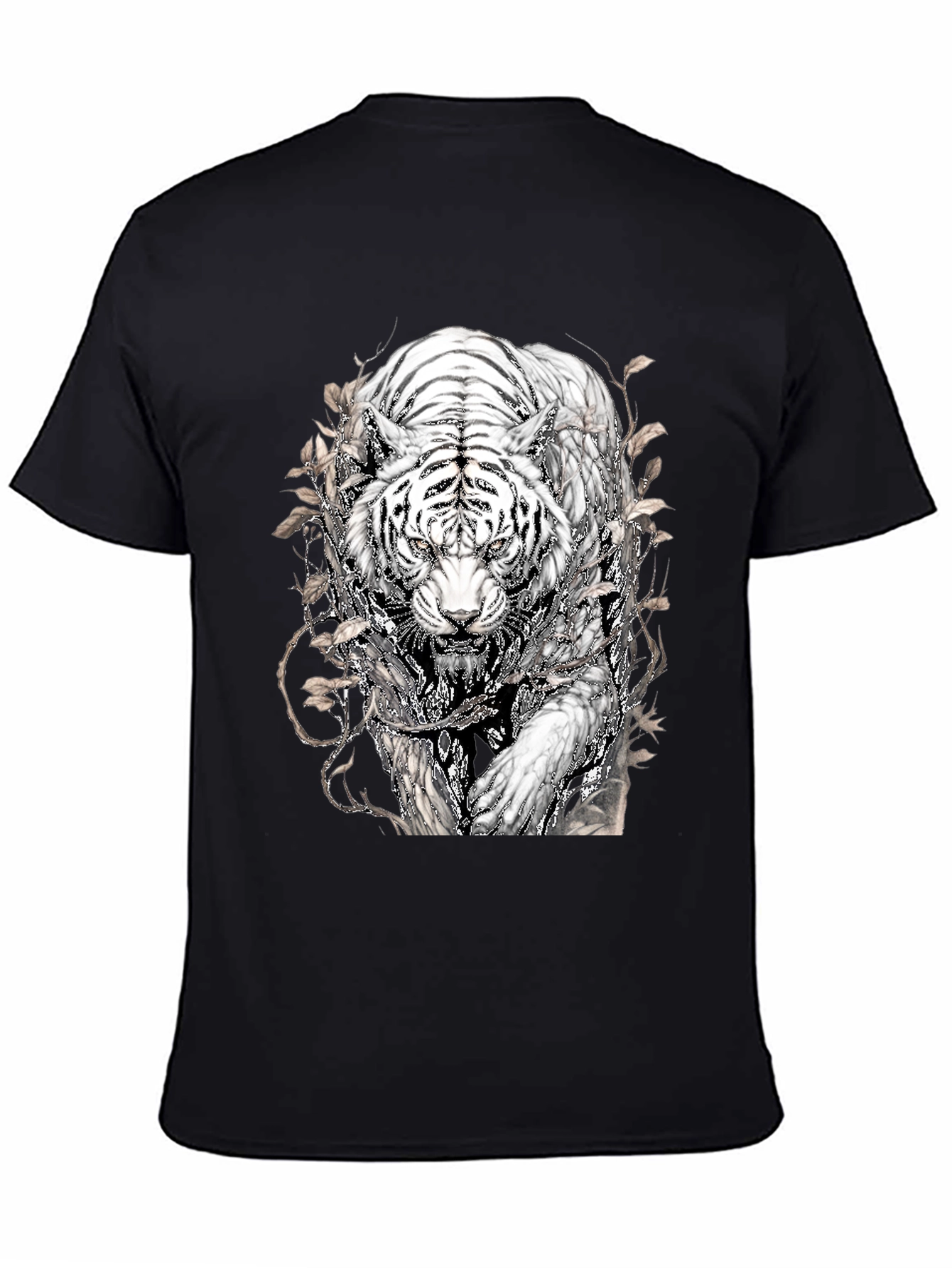 Tiger Graphic Tee - Black Stylish Animal Print T-Shirt