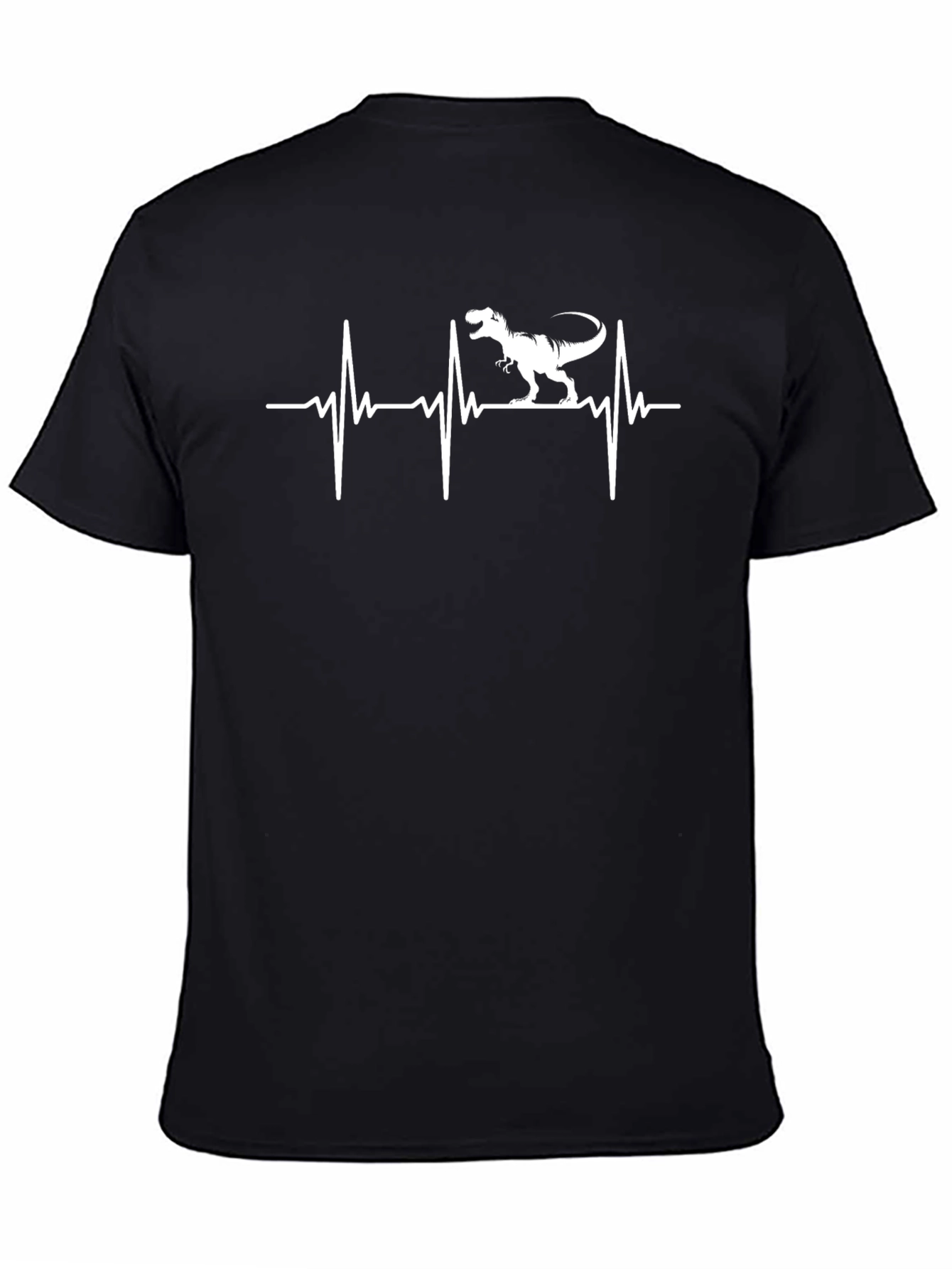 Dino Heartbeat T-Shirt - Black Novelty Tee