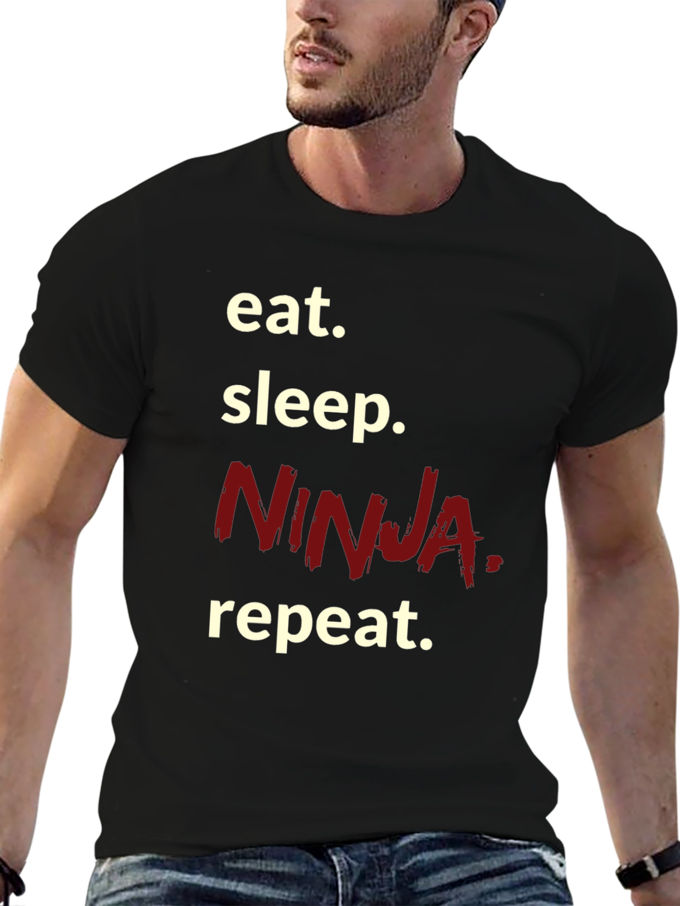 Eat Sleep Ninja Repeat T-Shirt Black