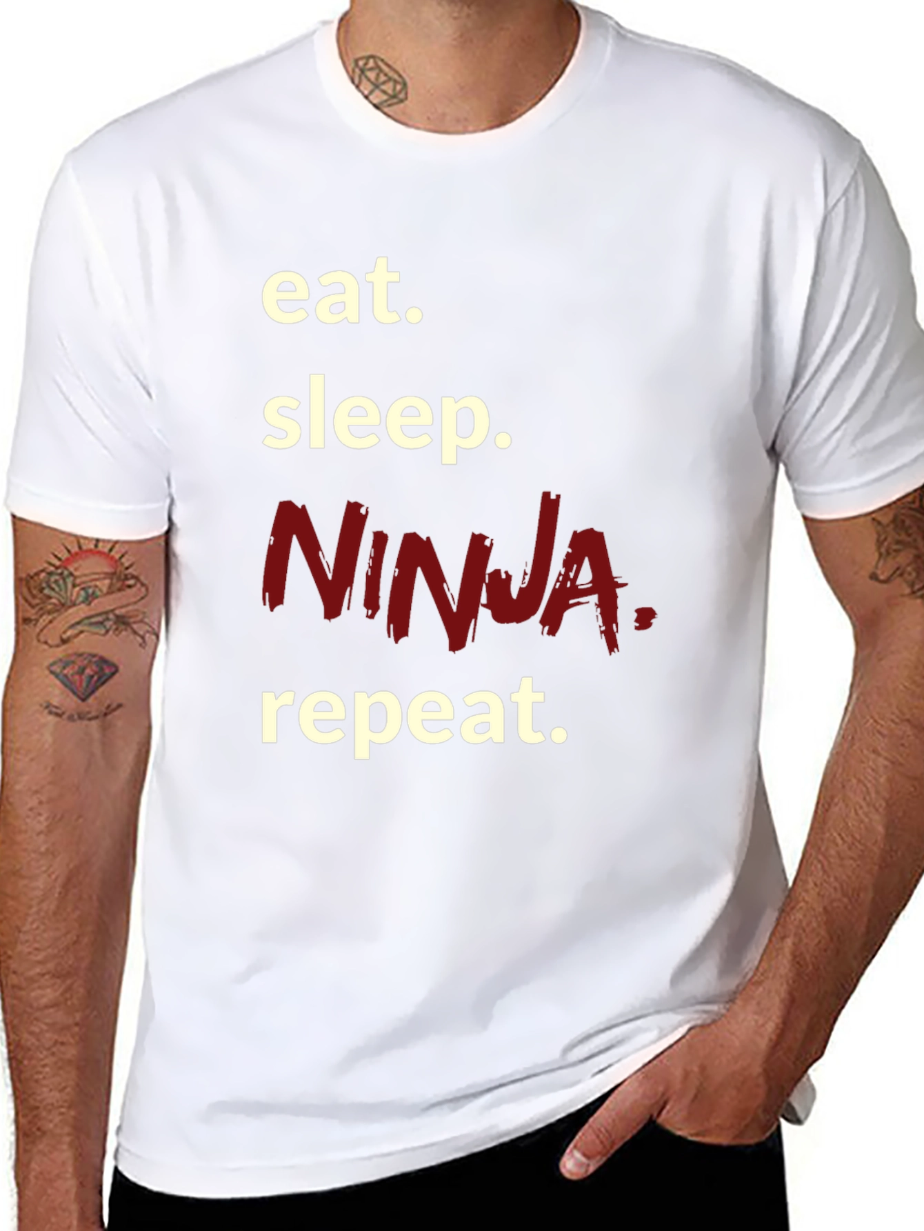 Eat Sleep Ninja Repeat T-Shirt Black