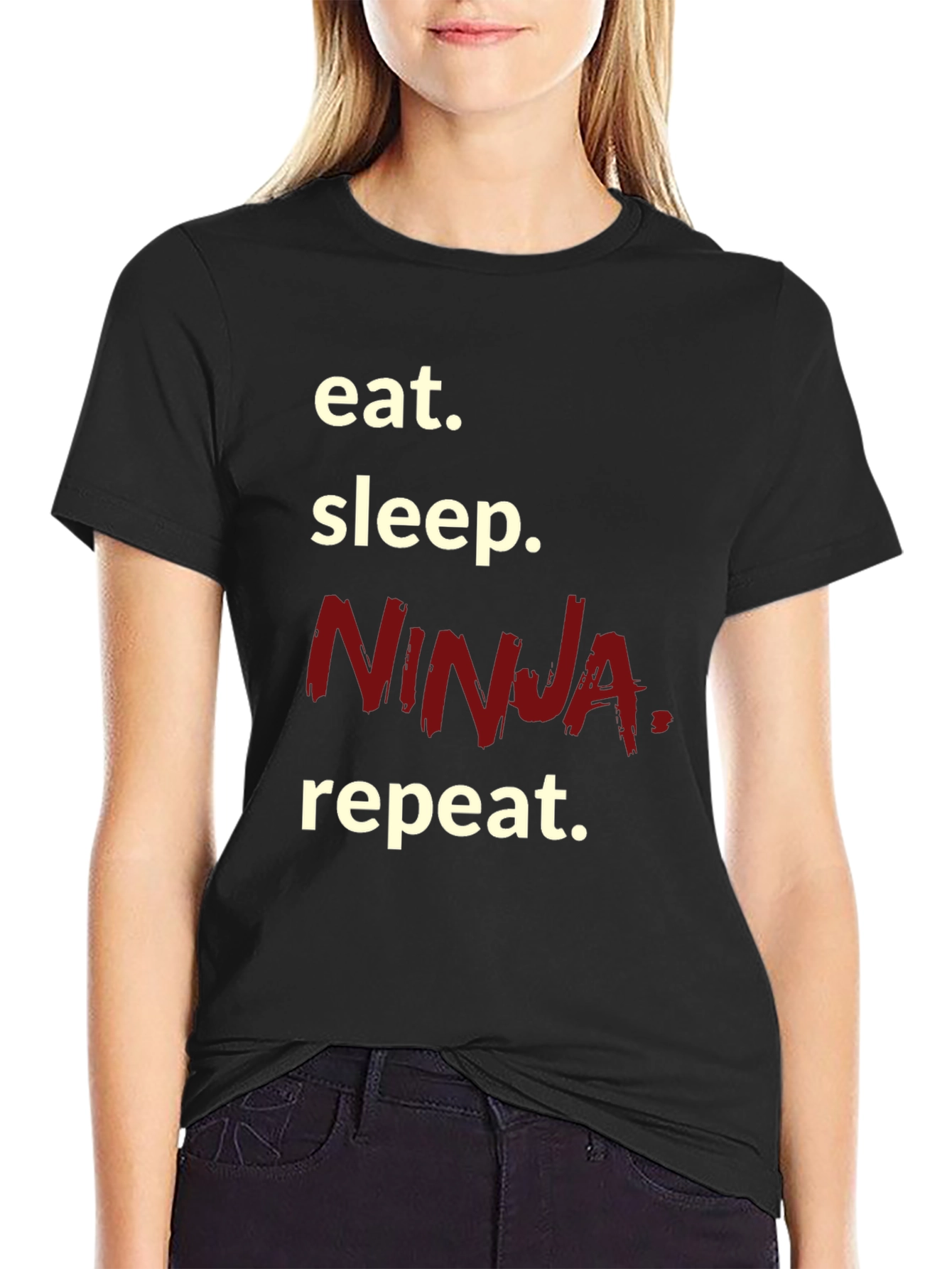 Eat Sleep Ninja Repeat T-Shirt Black