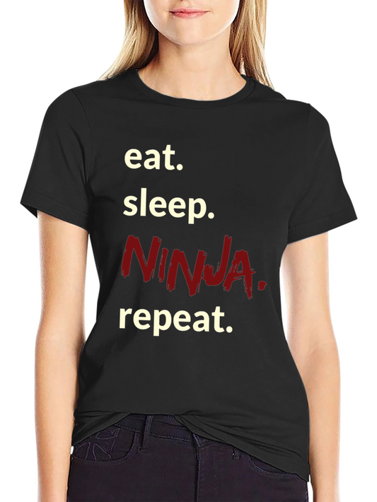 Eat Sleep Ninja Repeat T-Shirt Black