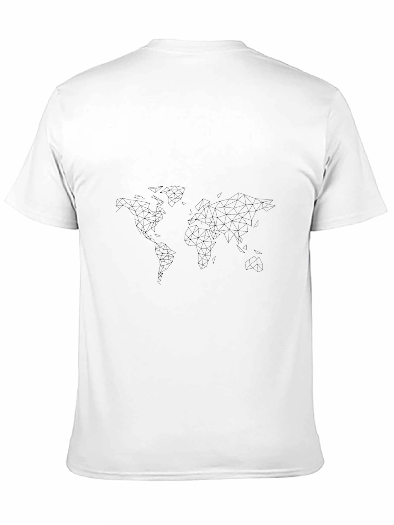 Geometric World Map Black T-Shirt
