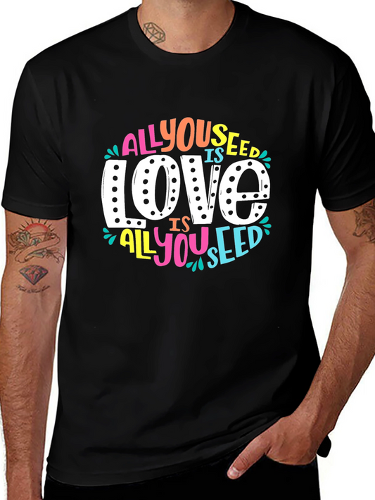 All You Need is Love T-Shirt - Black Crew Neck Tee