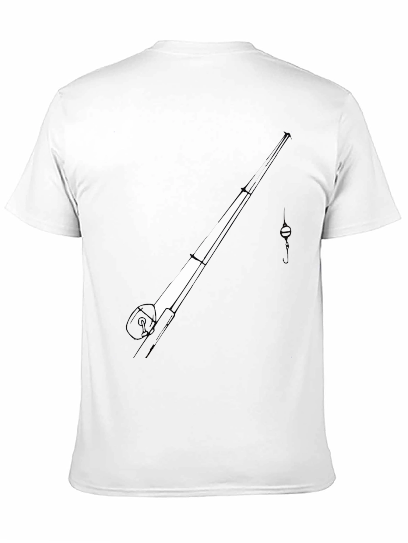 Fishing Rod Graphic Tee - Black Cotton Blend