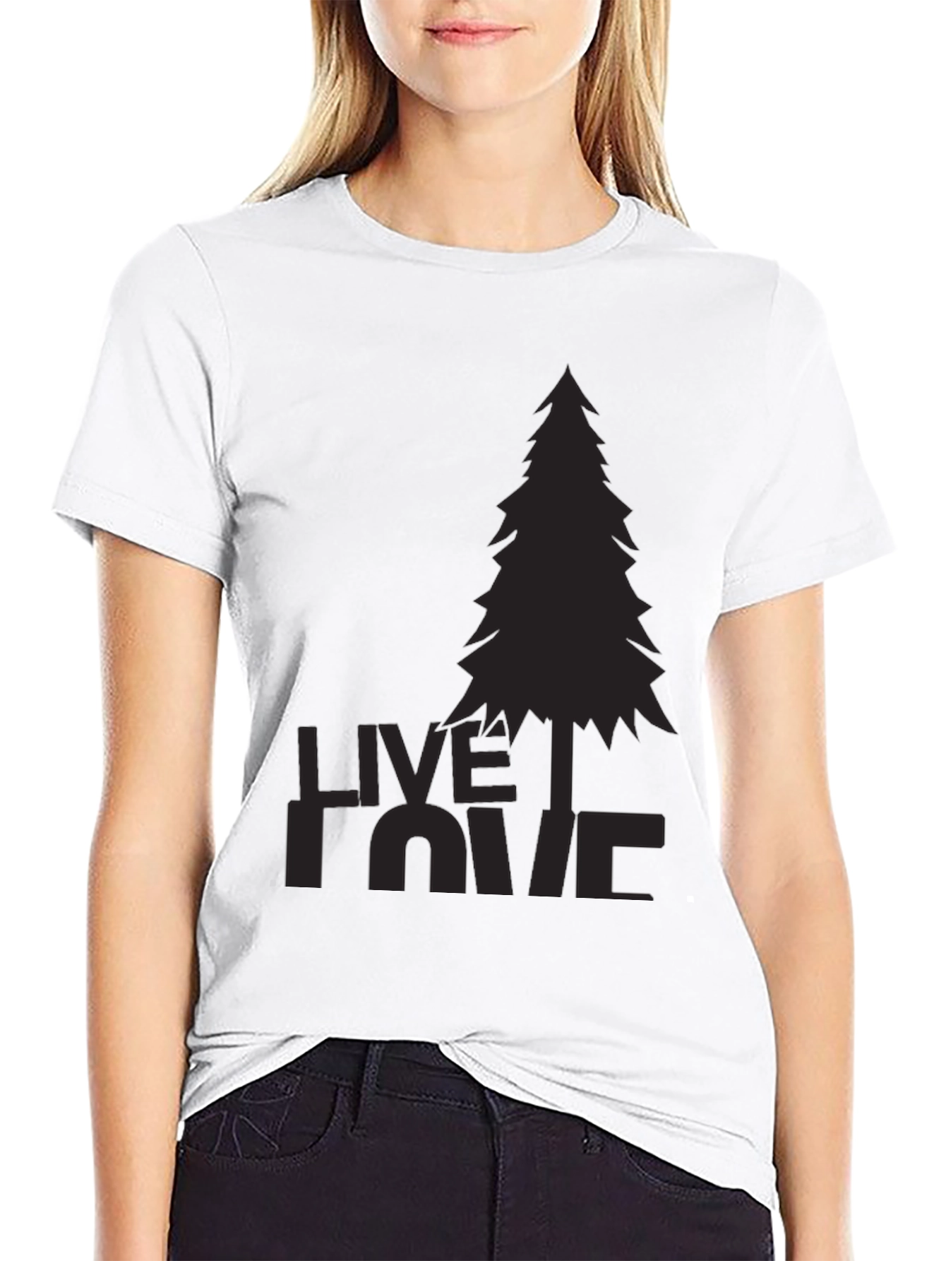 Nature Lovers Black Tee - Live Love Pine