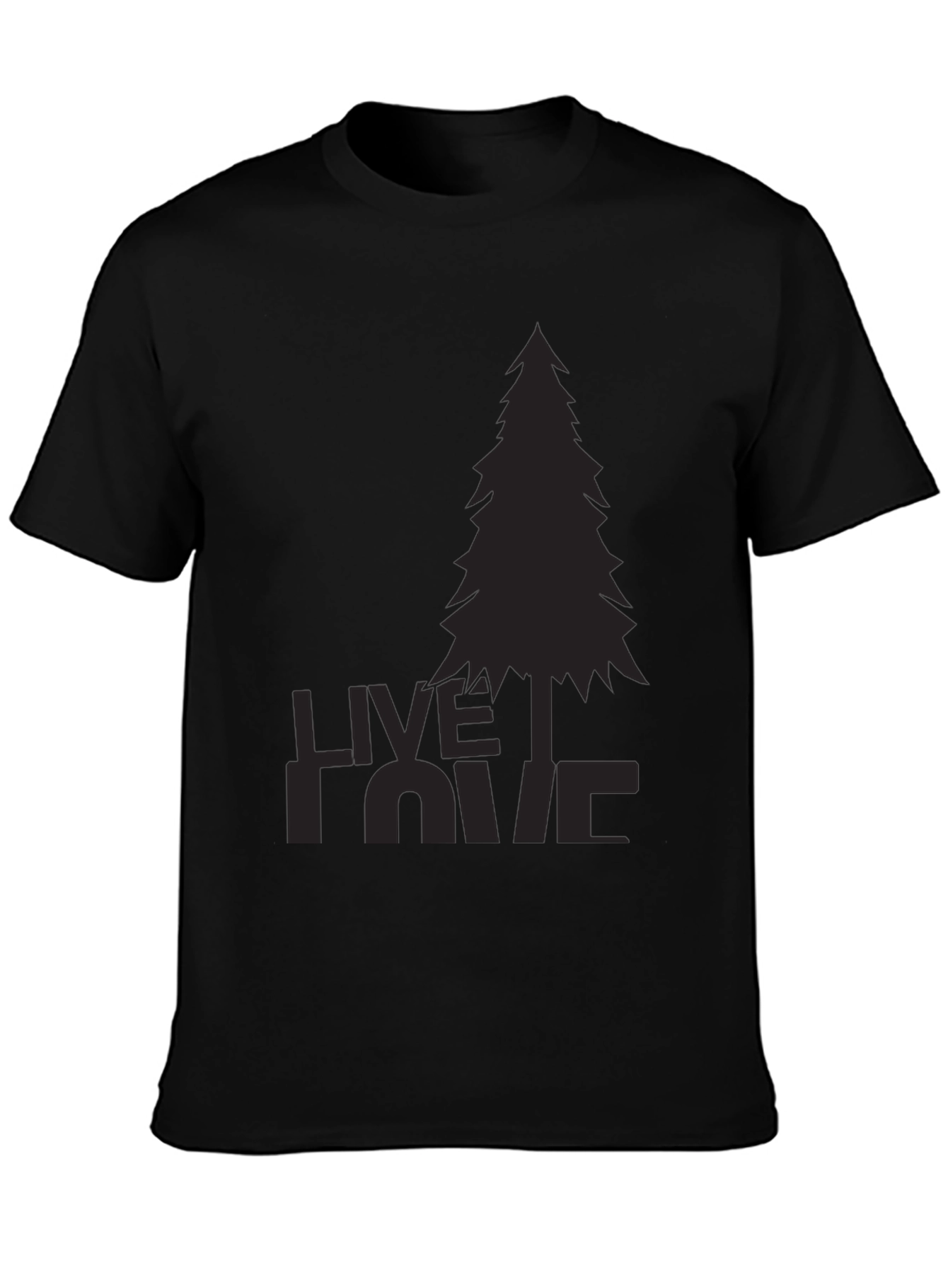 Nature Lovers Black Tee - Live Love Pine