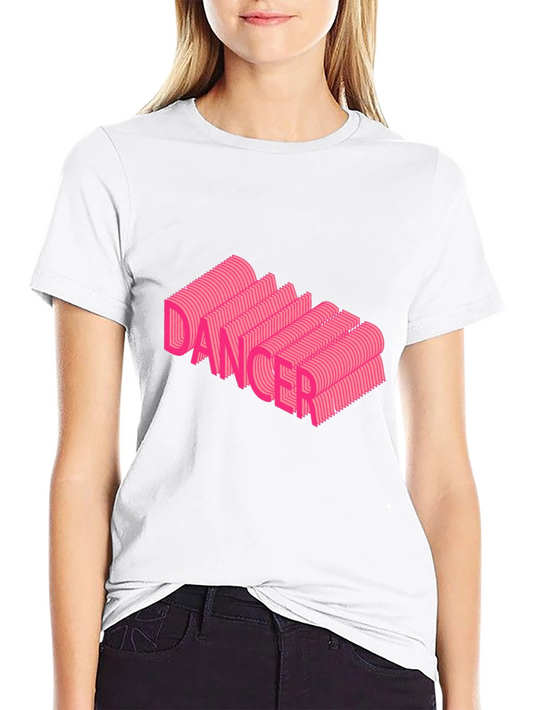 Dancer Graphic Tee - Unique Pink Design Black Cotton Shirt