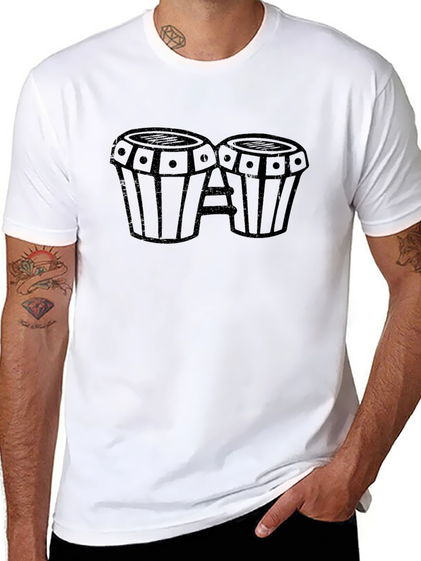 Bongo Drum Graphic Tee - Stylish Musician T-Shirt