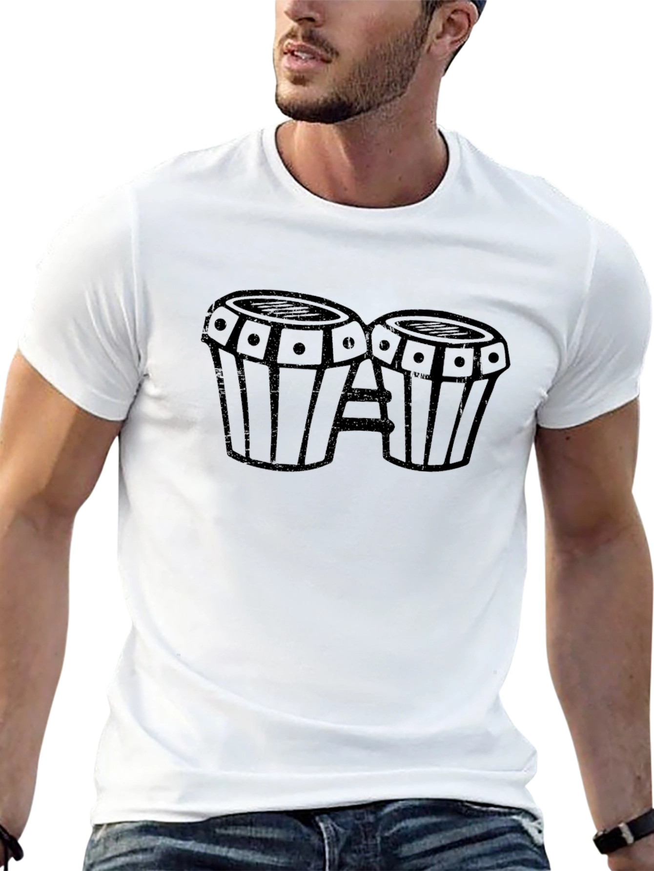 Bongo Drum Graphic Tee - Stylish Musician T-Shirt