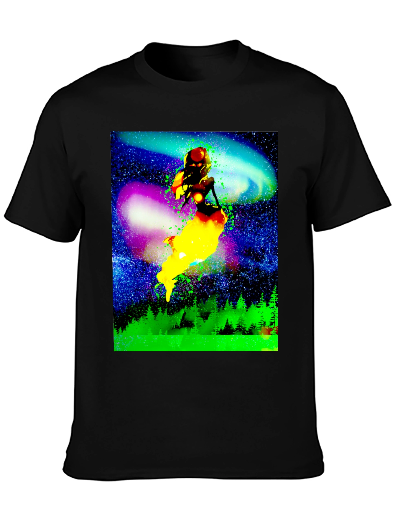 Cosmic Mermaid Graphic Tee - Unique Space Design