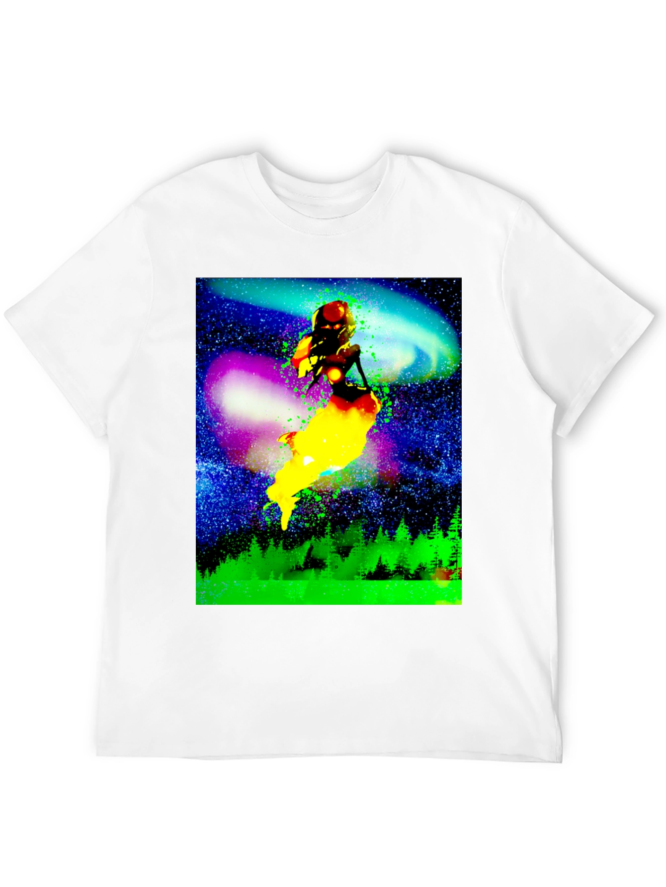 Cosmic Mermaid Graphic Tee - Unique Space Design