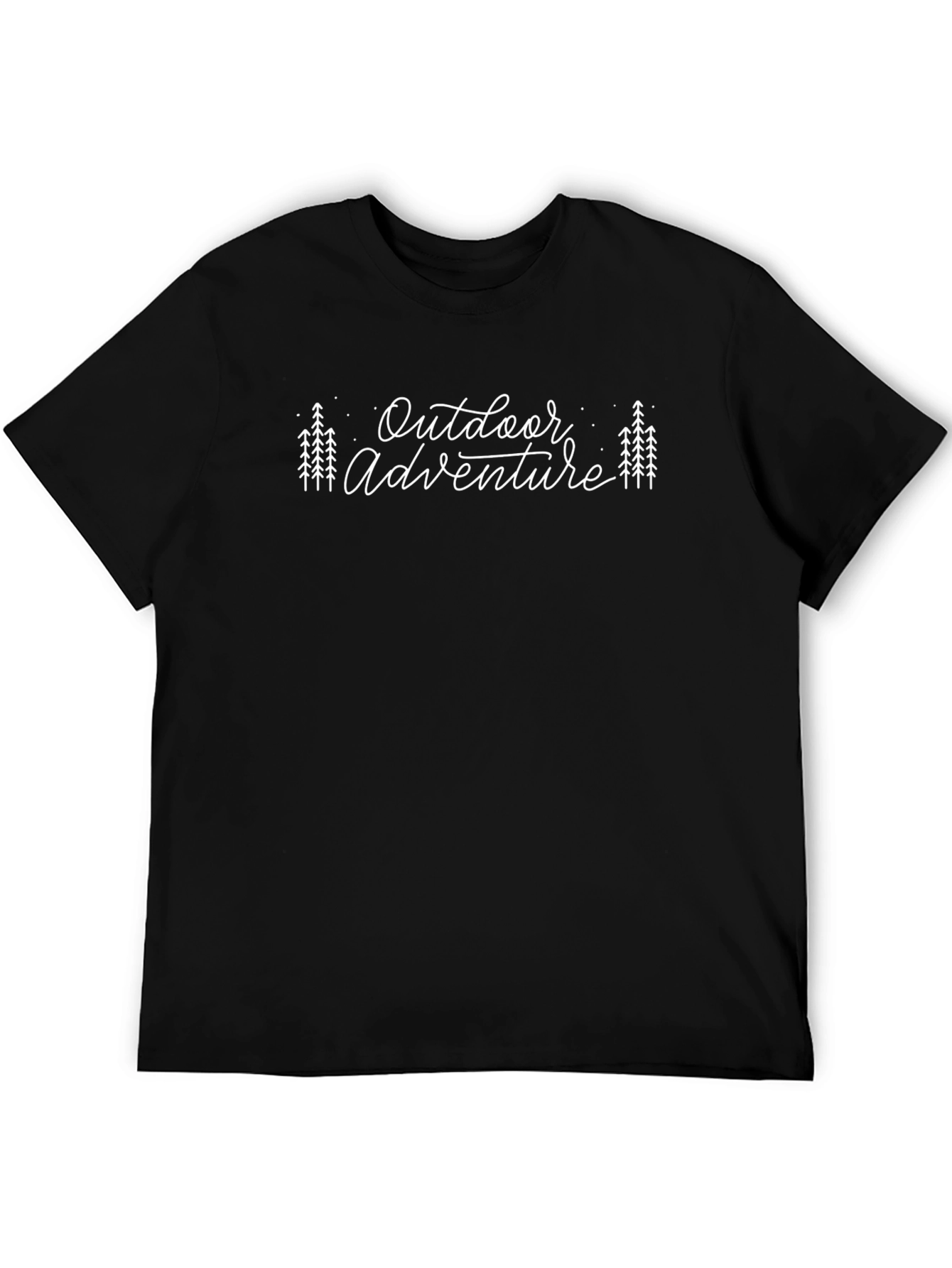 Outdoor Adventure Graphic Tee - Black Cotton T-Shirt
